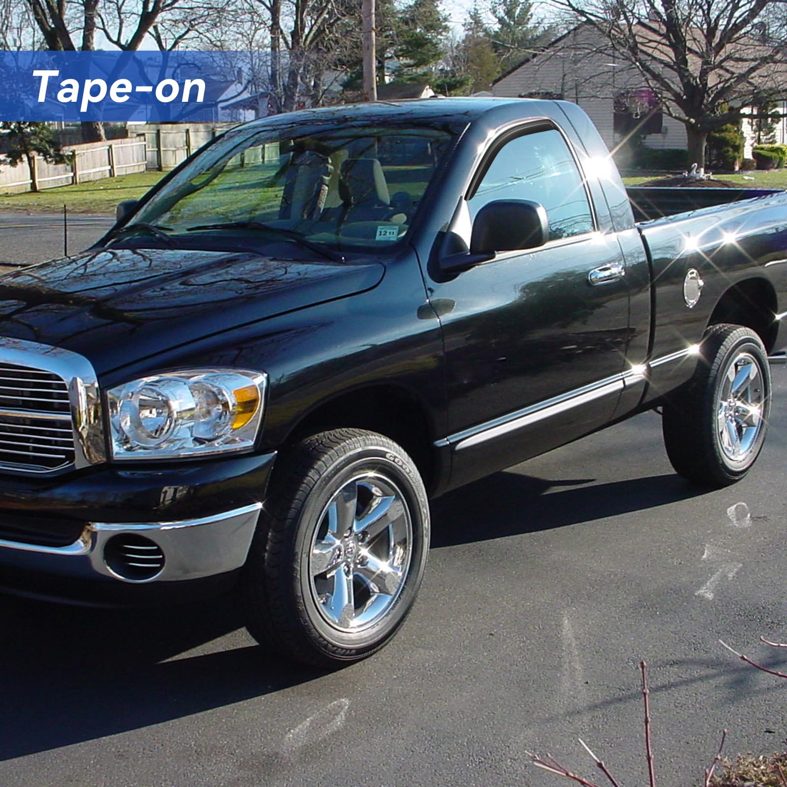 Window Visors Rain Guards For 2002-2008 Dodge Ram 1500 Regular Cab, Out-Channel Window Vent Wind Deflectors Visors Shades For 20