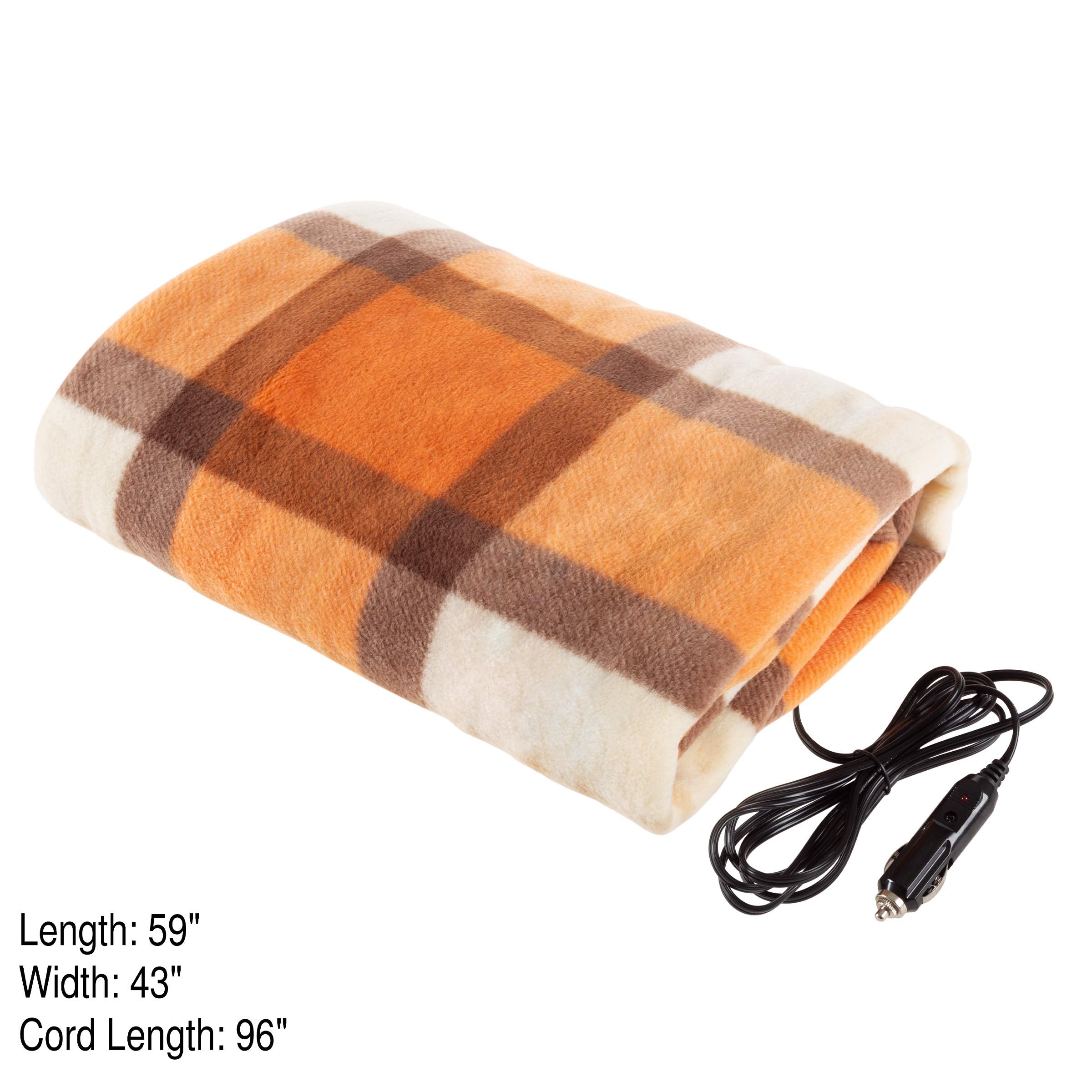 Stalwart Heated Blanket - 12-Volt Electric Blanket For Car, Truck, Suv Or Rv - Portable Winter Car Accessories For Camping Or Tr