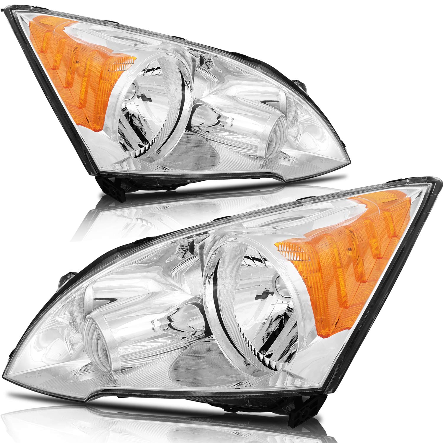 OCPTY Headlight Assembly Pair Replacement for Honda CR-V 2007-2011 Bulbs Not Included