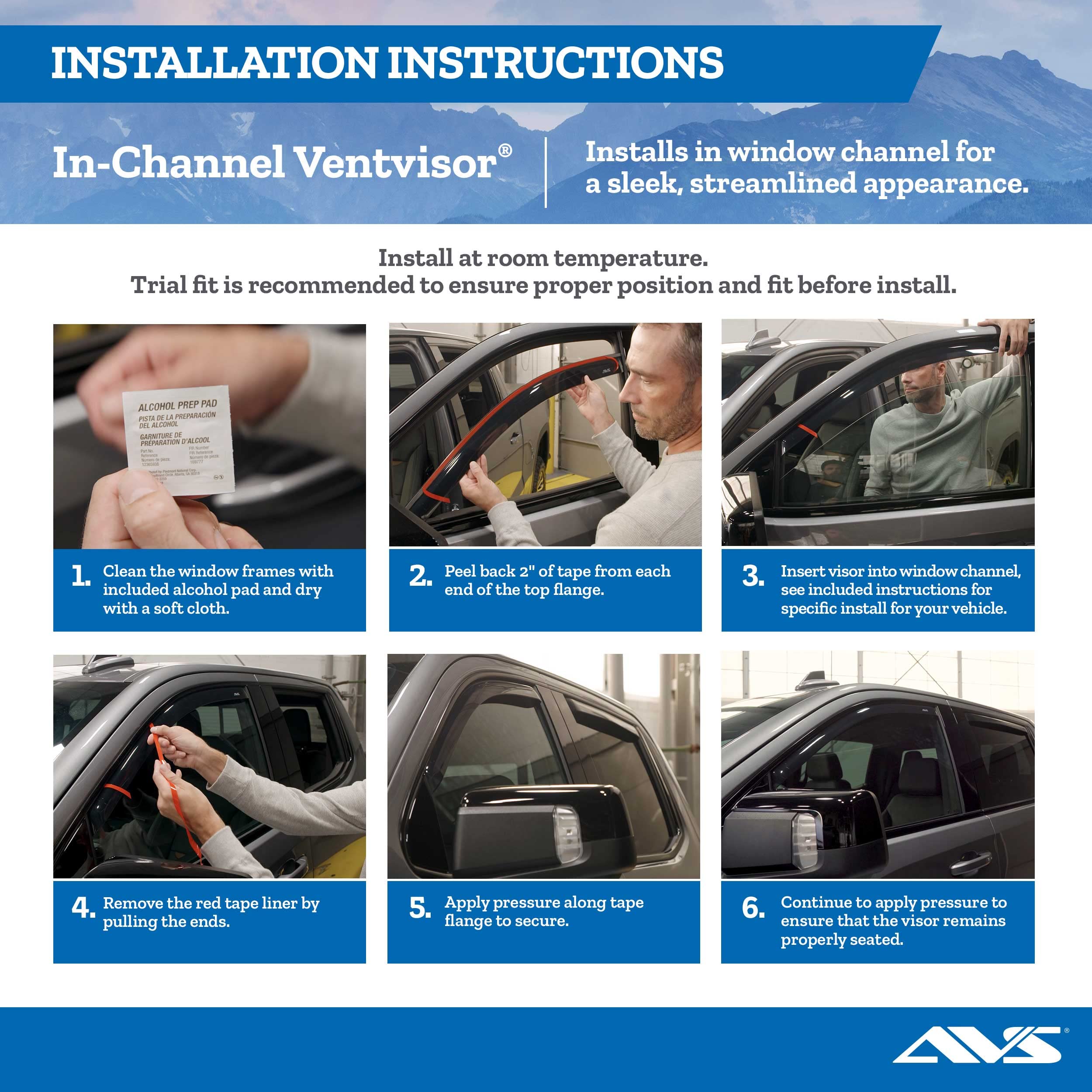 Auto Ventshade [AVS] In-Channel Rain Guards for 2007 - 2017 Toyota Tundra Regular Cab | Window Vent Visors, 2 pcs. - Smoke | 192