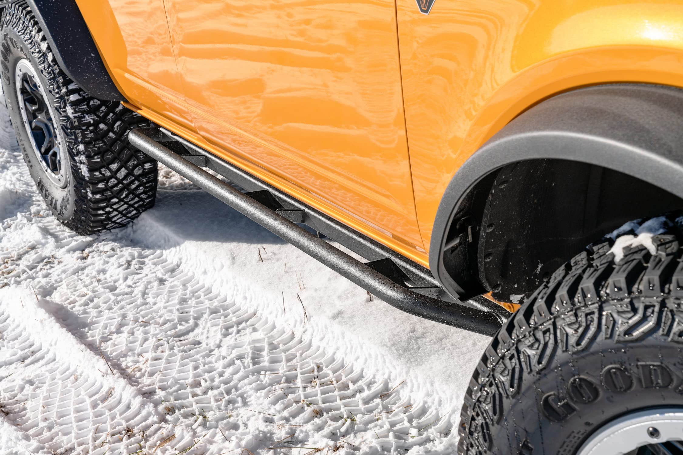 Realtruck Trail Sliders For Ford Bronco | Full Length, Heavy Duty 2' Tubing, Textured Black | Tsf214B-Tx | Fits 2021-2024 Ford Bronco 4 Door Suv, Srw Gas