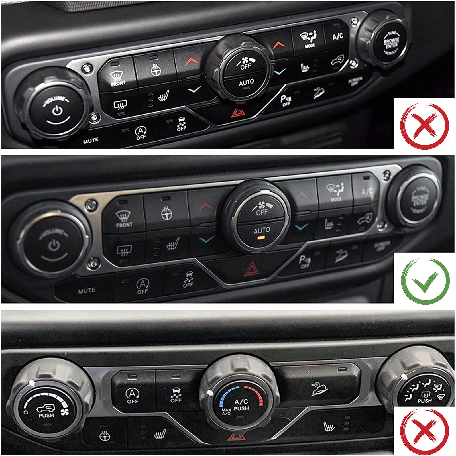 Voodonala Air Conditioner Headlight Switch Knob Trim For 2018-2024 Jeep Wrangler Jl Jlu Gladiator Jt,Thin Pink Aluminum Alloy 4P