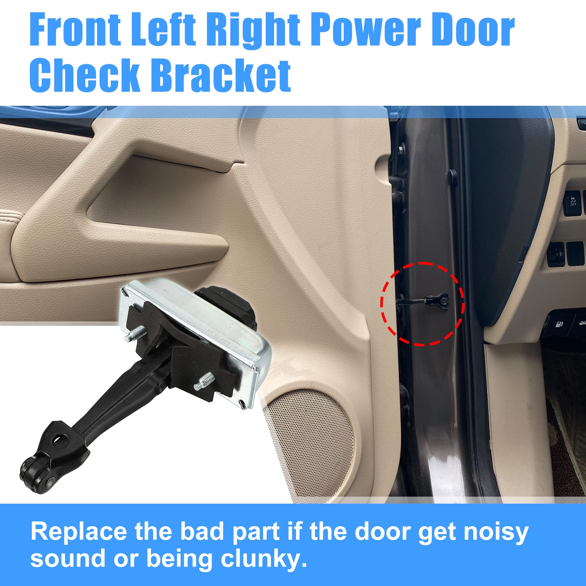 Acropix Car Front Left Right Door Check Strap Stopper Limiter Fit For Chevrolet Silverado Fit For Gmc Sierra - Pack Of 1 Black