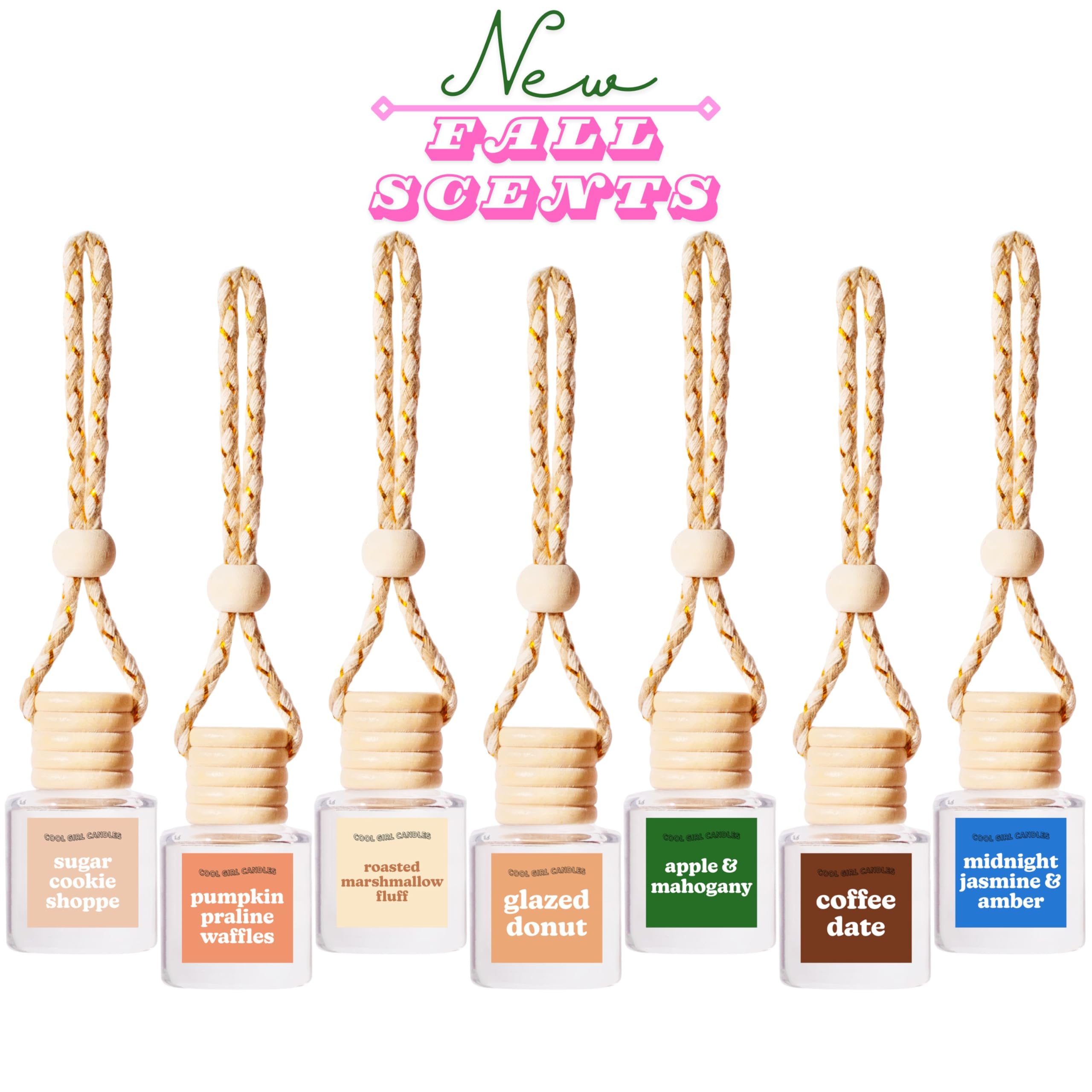 Coolgirlcandles Apple & Mahogany Car Hanging Fragrance Oil Diffuser Car Air Freshener Diffuser For Essential Oils, Scents Aromat