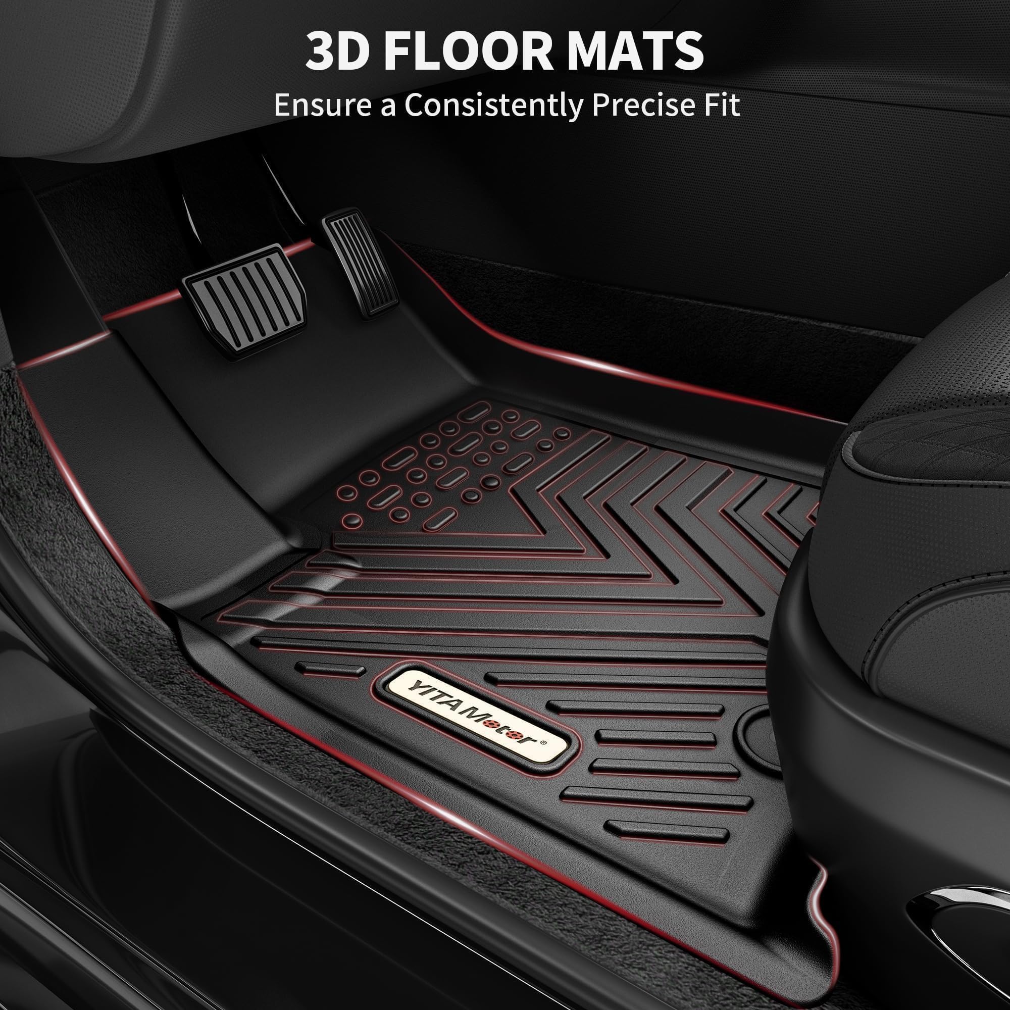 Yitamotor Floor Mats Fit For 2020-2025 Hyundai Palisade Bucket Seats 7 Passenger, Rear Trunk Mat With Backrest Mat Floor Mat Rep