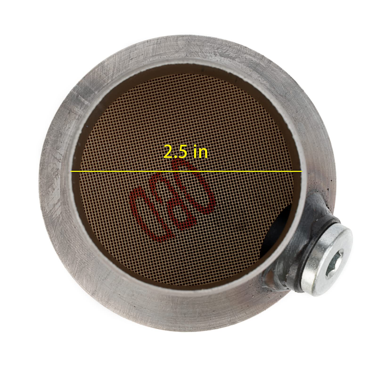 FOMIUZY 2.5 Inlet/Outlet Universal High Flow Catalytic Converter with O2 Port - EPA Compliant, Direct-Fit, 1 Pack