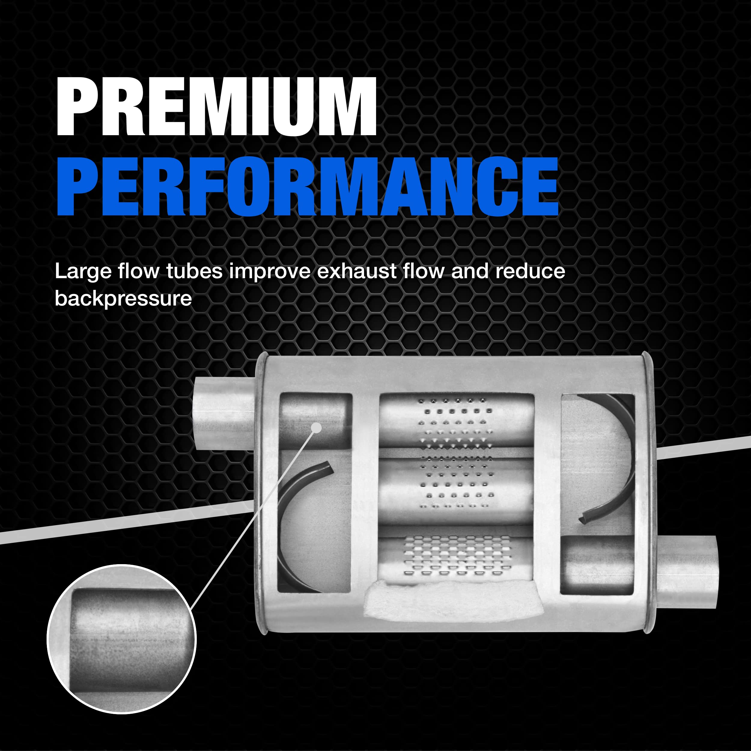 Dynomax Super Turbo 17676 Exhaust Muffler, Alloy Steel, High Performance, Universal Fit