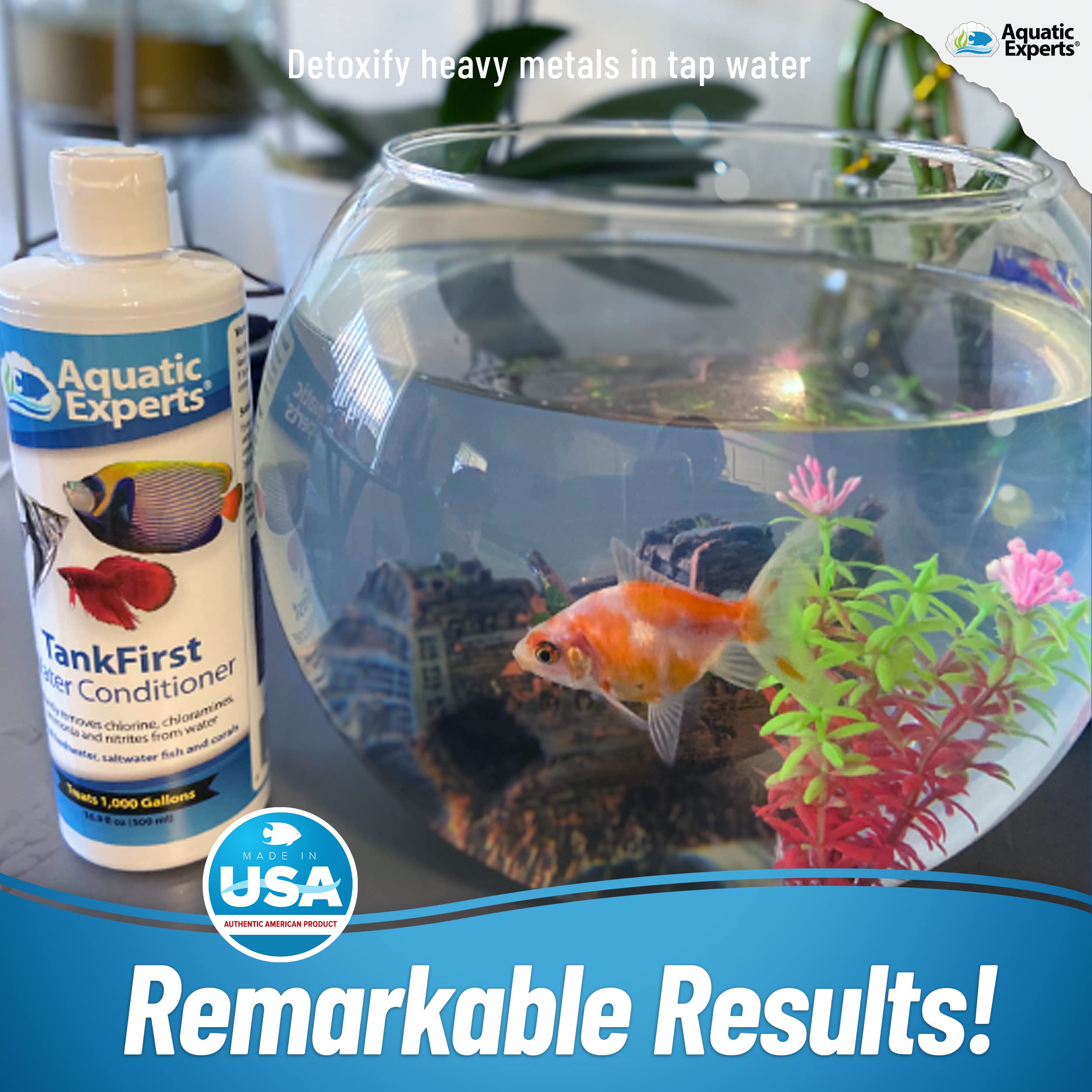 Aquatic Experts Tankfirst Complete Aquarium Water Conditioner - Fish Water Conditioner, Instantly Removes Chlorine, Chloramines,