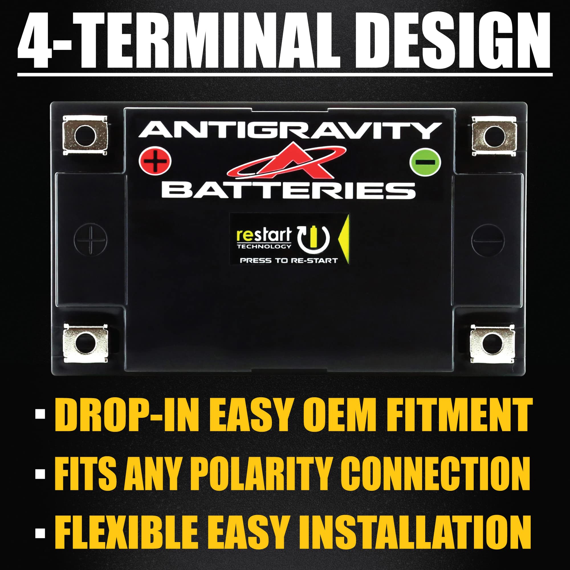 Antigravity ATZ-10 Lithium Motorcycle Battery 6.1Ah with Jump Start, Replaces YTZ10, YTZ12, YTZ14, YTX9, YTX7A