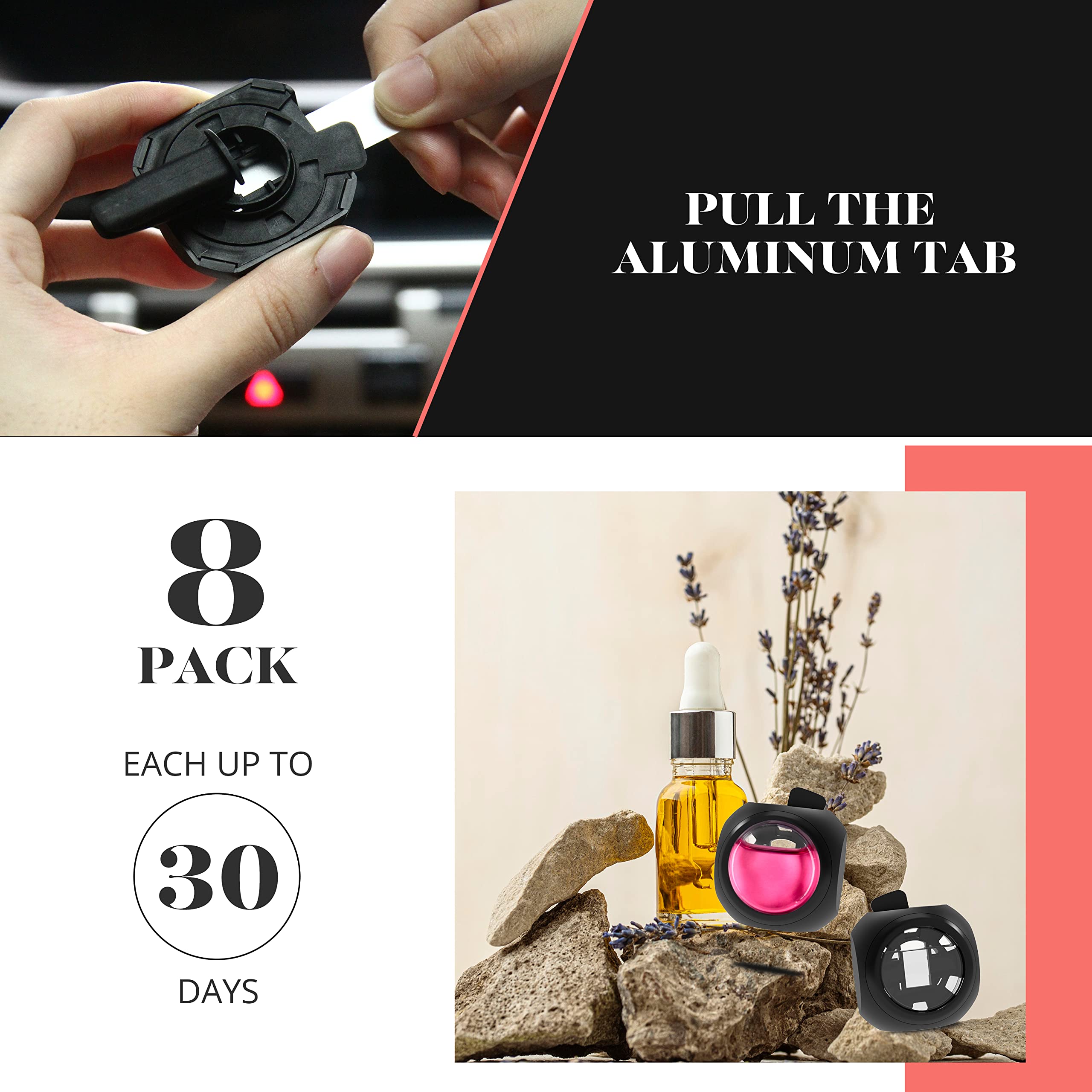 Drivejoy Car Air Freshener Vent Clips, 8Pk, 6 Peach, 2 New Car Scent, Car Fresheners For Men Women, Up To 240 Days, Long Lasting