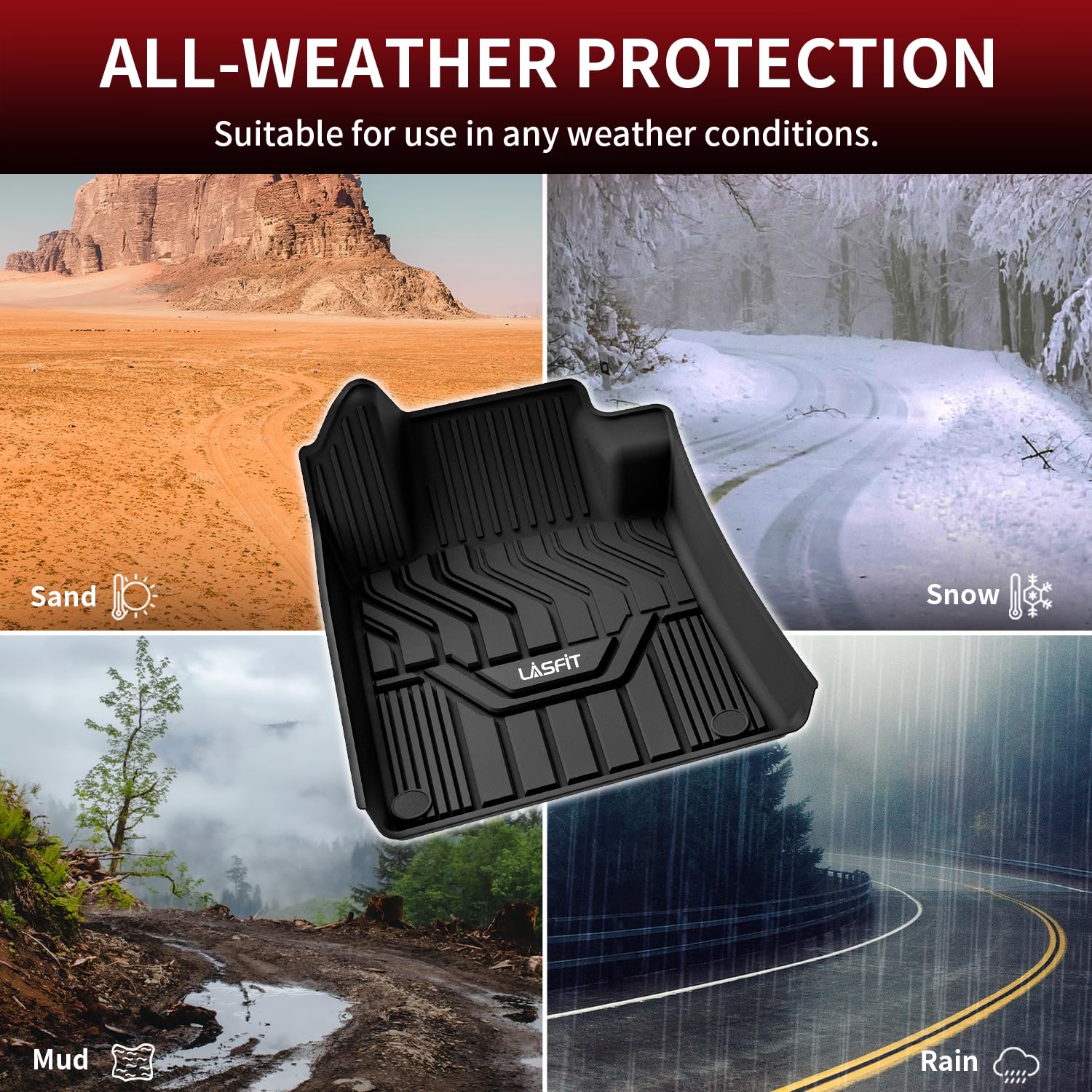Lasfit Floor Mats For Nissan Altima 2019-2025, Custom Fit All Weather Protection Tpe Easy Clean Odorless Anti-Slip Floor Liners