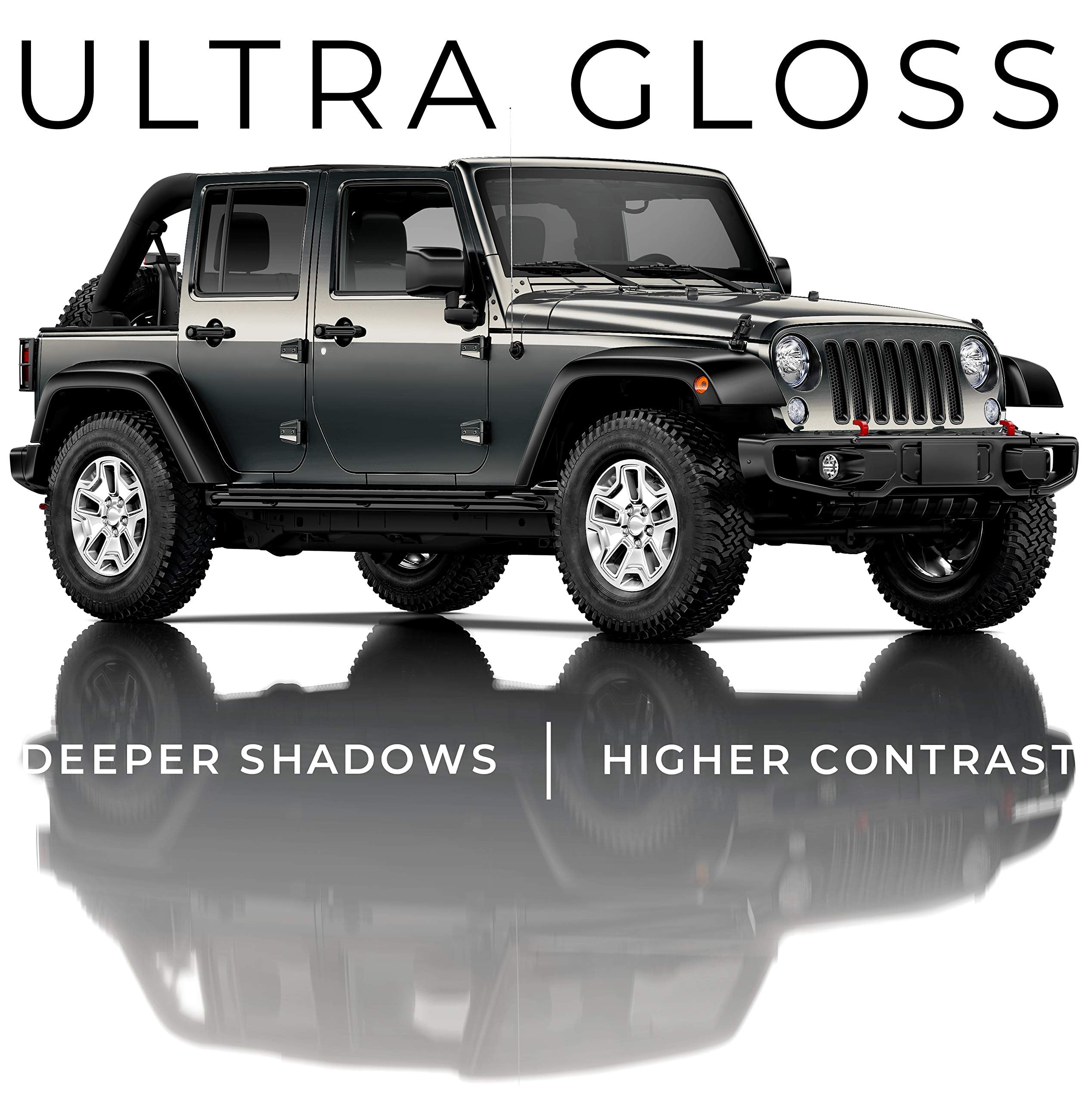 VViViD Ultra Gloss Candy Charcoal Grey Vinyl Car Wrap, 1ft x 54", Self-Adhesive with Nano Air Release Technology
