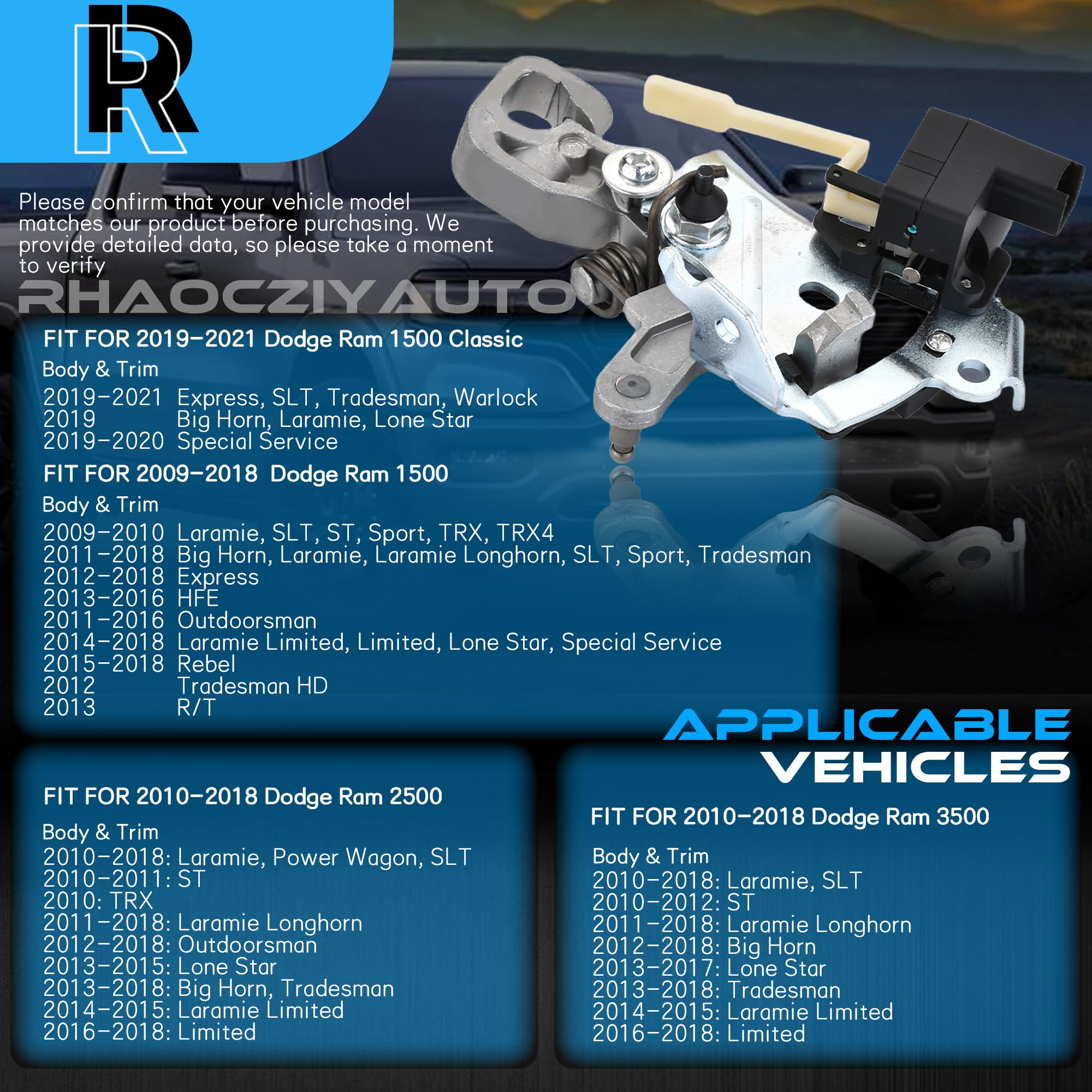 RHAOCZIYAUTO Steering Column Gear Shift Bracket Sensor, ABS Plastic/Aluminum, Silver, Model 68470756AA, Compatible with 2009-2021 Dodge Ram