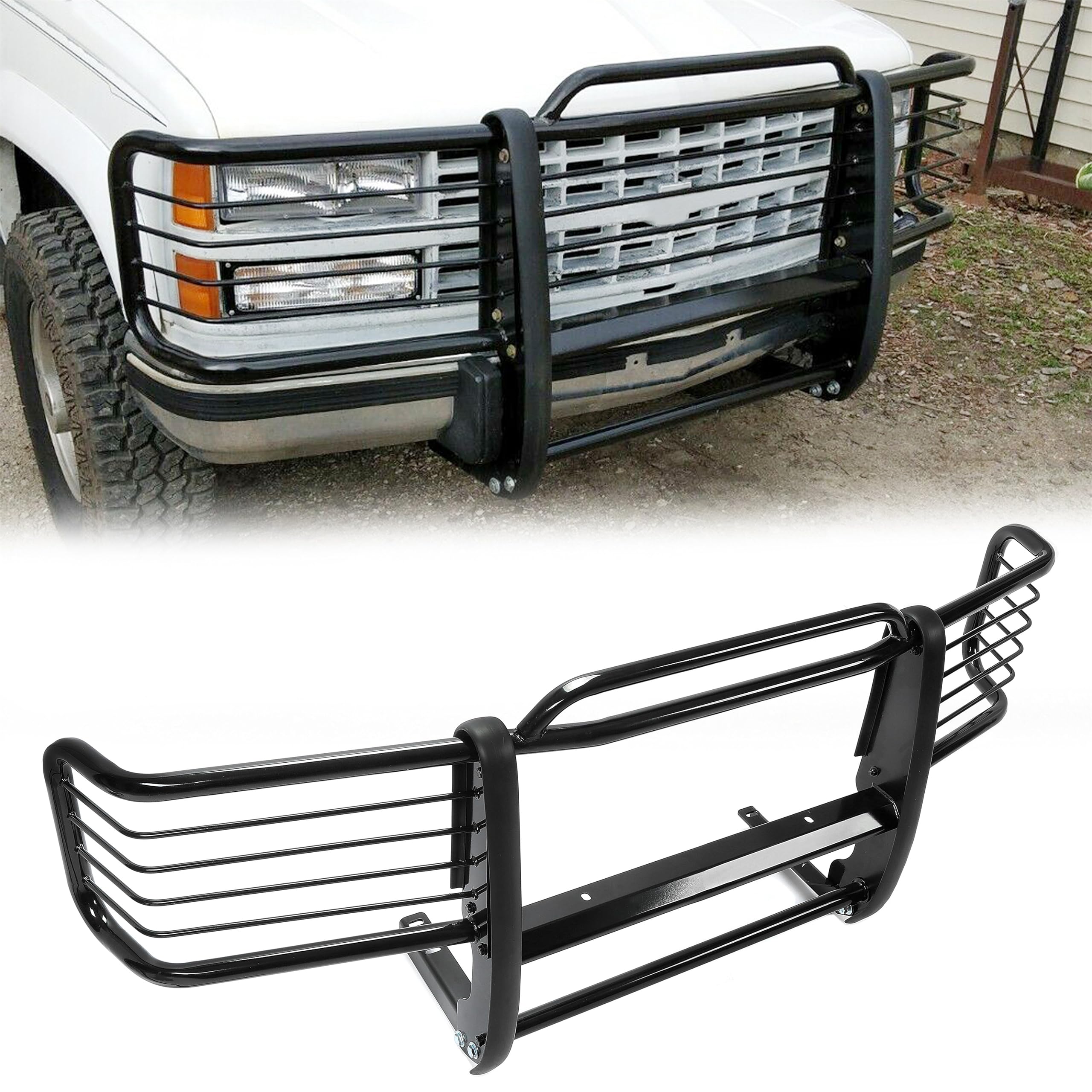 KUAFU Front Grille Brush Guard Compatible with 1988-1999 Chevy/GMC C/K Series 1500 2500 3500, 1992-1994 Blazer, Jimmy, 1995-1999
