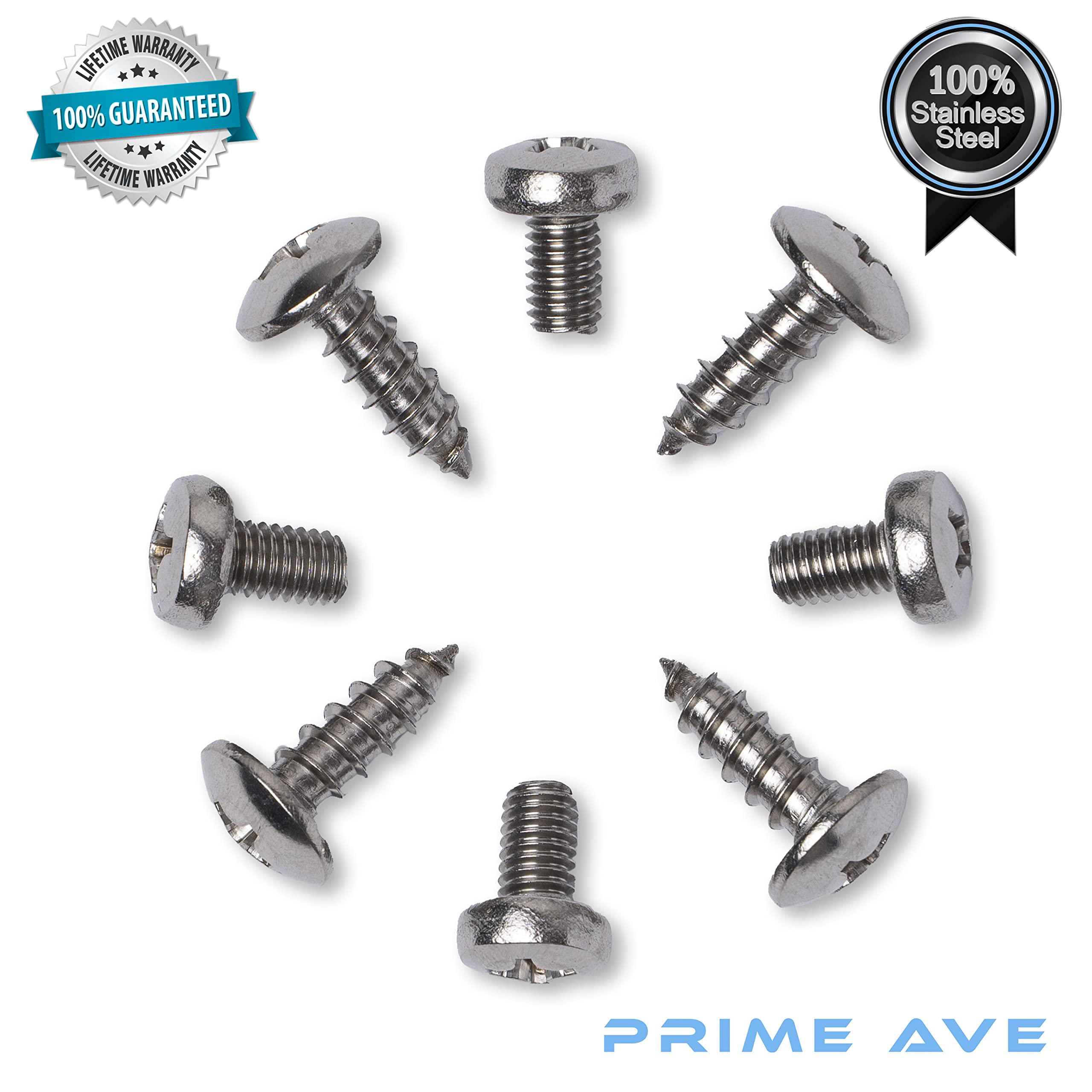 Prime Ave Stainless Steel License Plate Screws Compatible With Audi A3 A4 A5 A6 A7 A8 S3 S4 S5 S6 S7 S8 Rs3 Rs4 Rs5 Rs6 Rs7 Q3 Q4 Q5 Q7 Q8 Sq5 Sq7 Sq8 Rs Q8 Tt Tts Tt Rs R8 E-Tron (Standard Length)