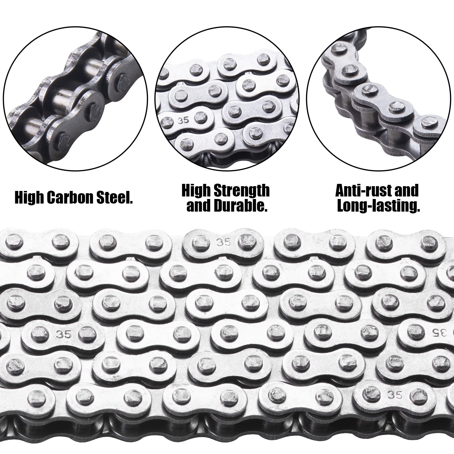 CNCMOTOK 35 Roller Chain 140 Link+ Chain Breaker, fit for Coleman CT200U CC100x Baja Doodle Bug Blitz Dirt Bug Racer Motor Sport