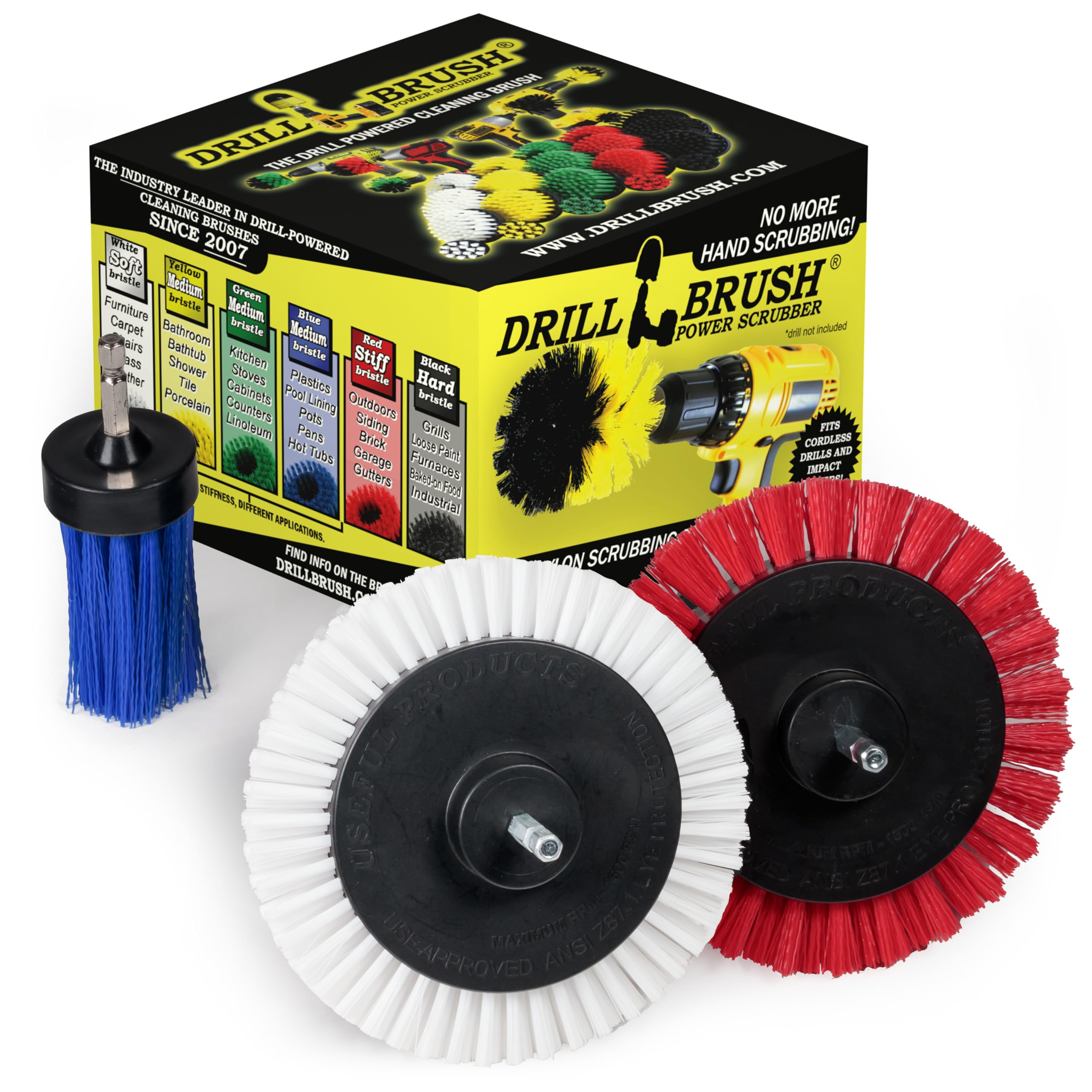 Narrow Gap Cleaner Brush - Concrete Scrubbing Tool - Crevice Brush for Drill - Car Detailing Drill Brushes - Window Track Cleani