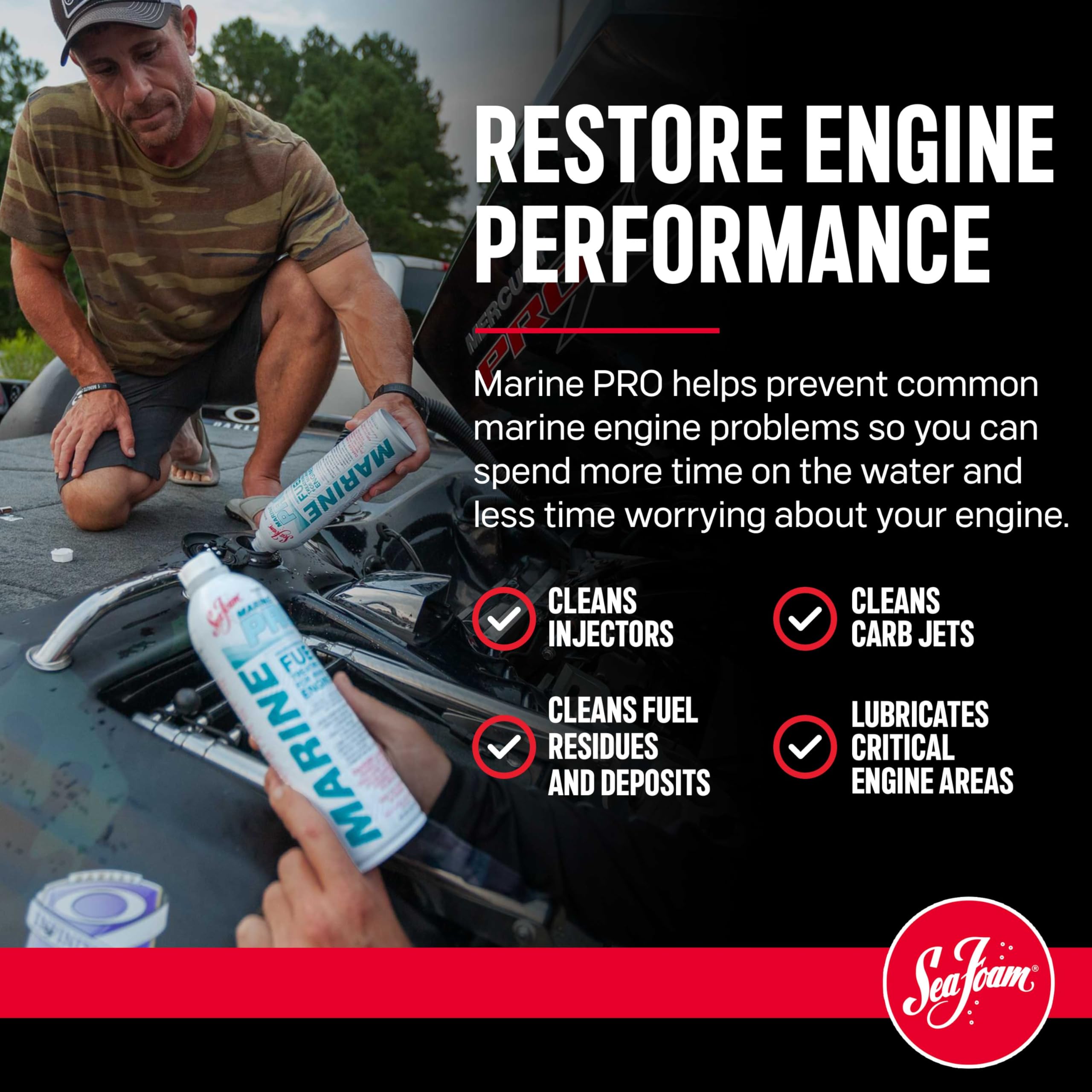 Sea Foam Marine PRO Fuel System Treatment, 20 oz - Pack of 6, Efficient Marine Engine Cleaner