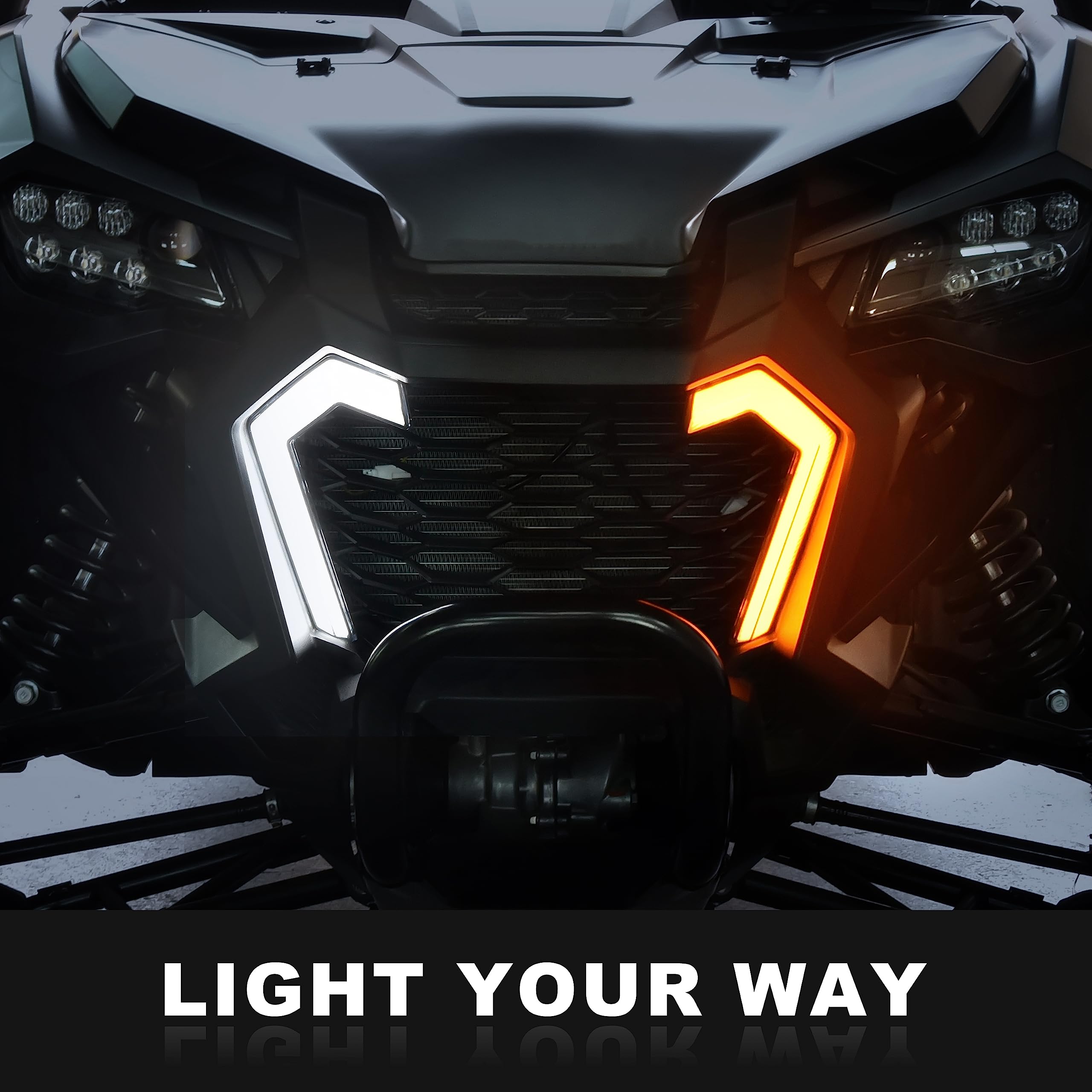 SAUTVS LED Turn Signal Fang Lights for Honda Talon 1000, Front Grille Accent Lights Signature Lights Grill Lamps for Honda Talon