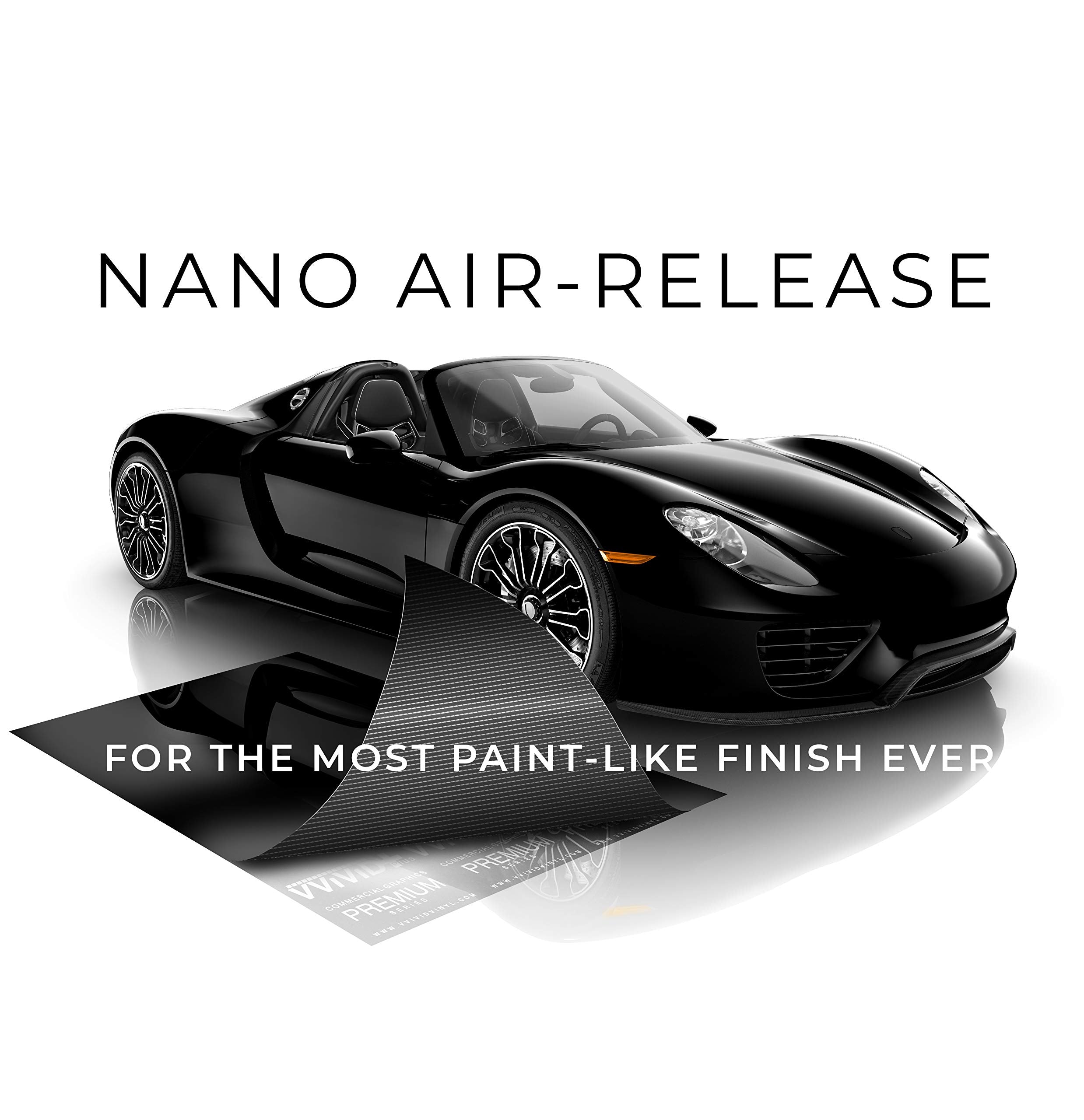 Vvivid+ Ultra Gloss Premium Vinyl Car Wrap Film (3Ft X 5Ft, Gloss Piano Black)