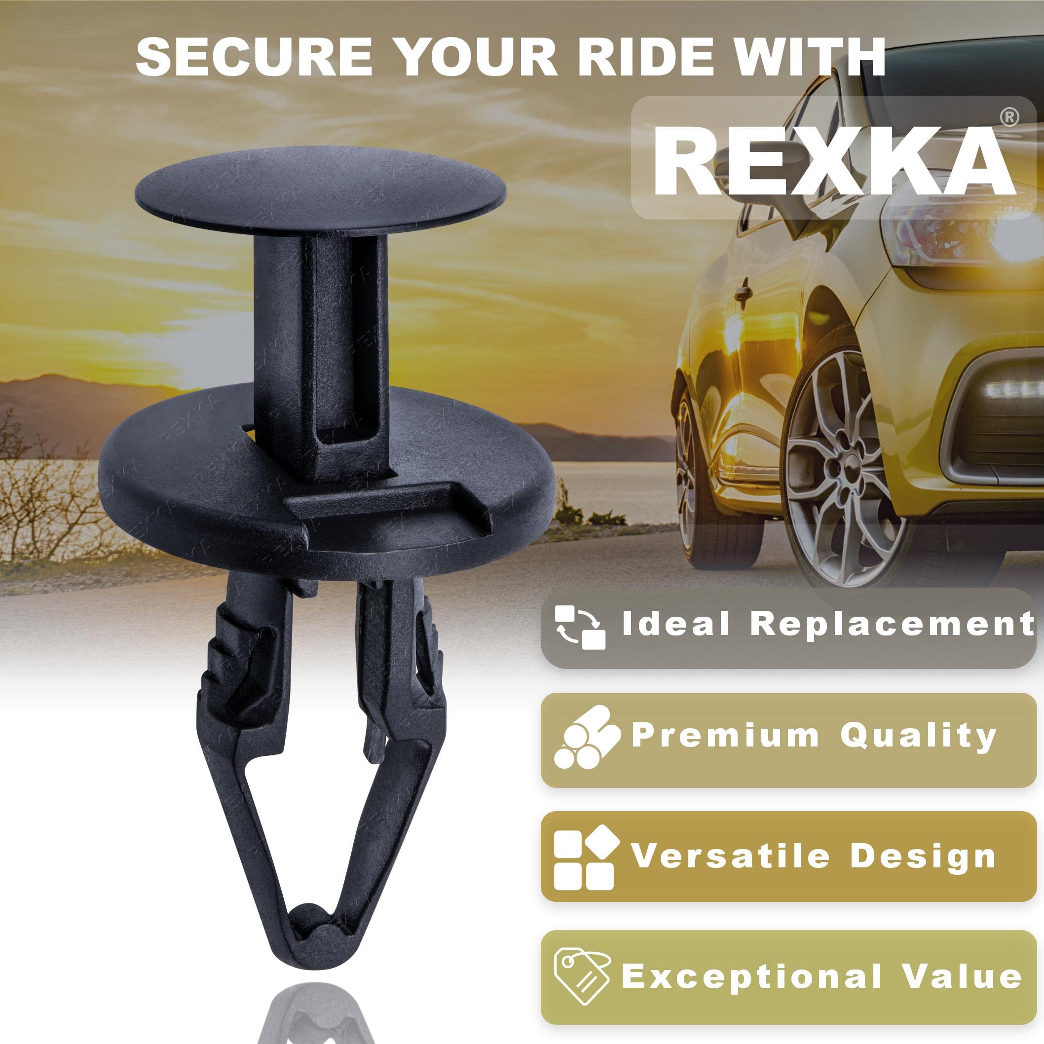 Rexka 15Pcs Cowl & Fender Liner Push-Type Retainer For Ford W712196-S300 Edge Escape F-150 Gm 11589293 Buick Century, Lacrosse R