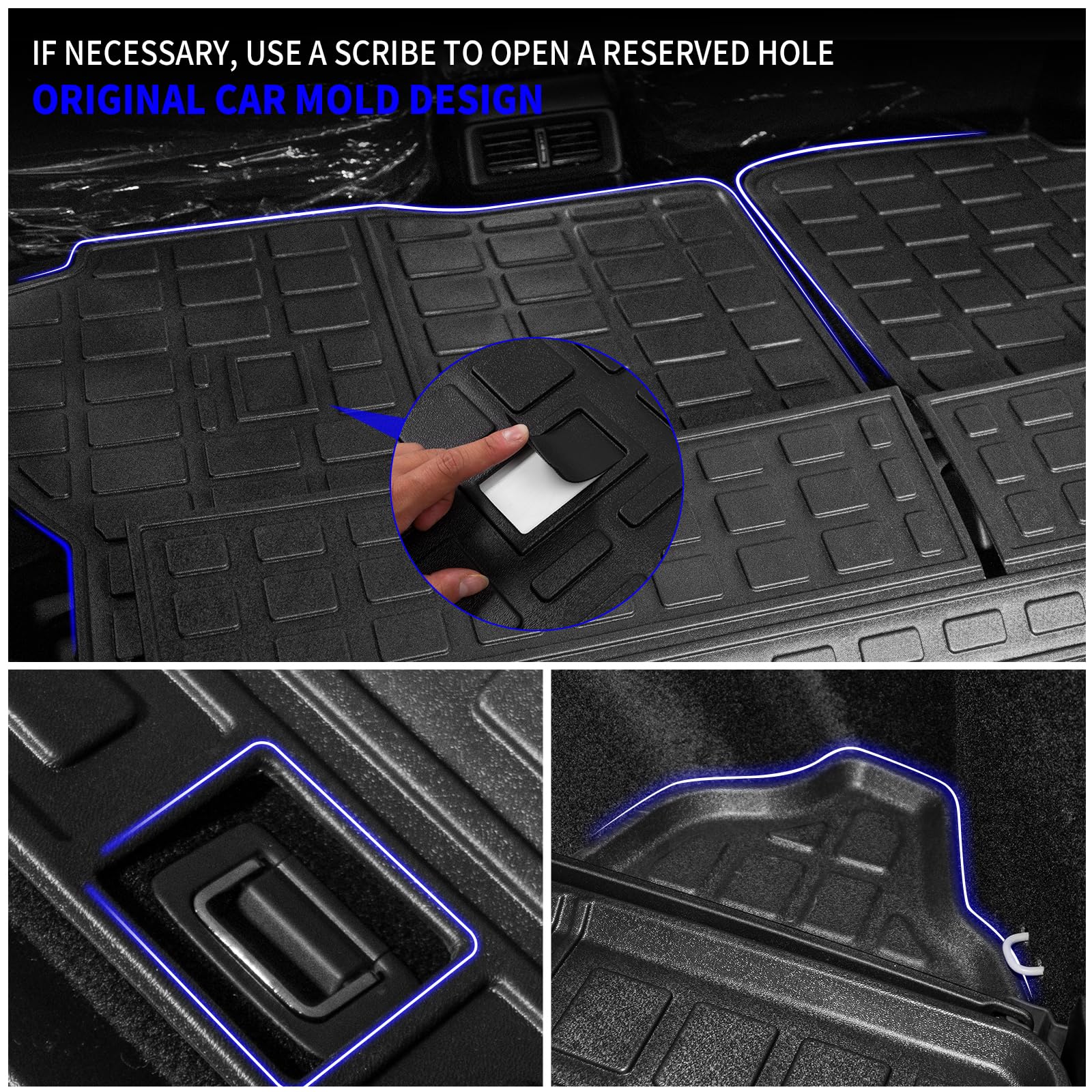 Rongtaod Cargo Mat for 2023-2026 Honda CRV, TPE All Weather Trunk & Backrest Mats, Fit Lower Deck, Durable Protection