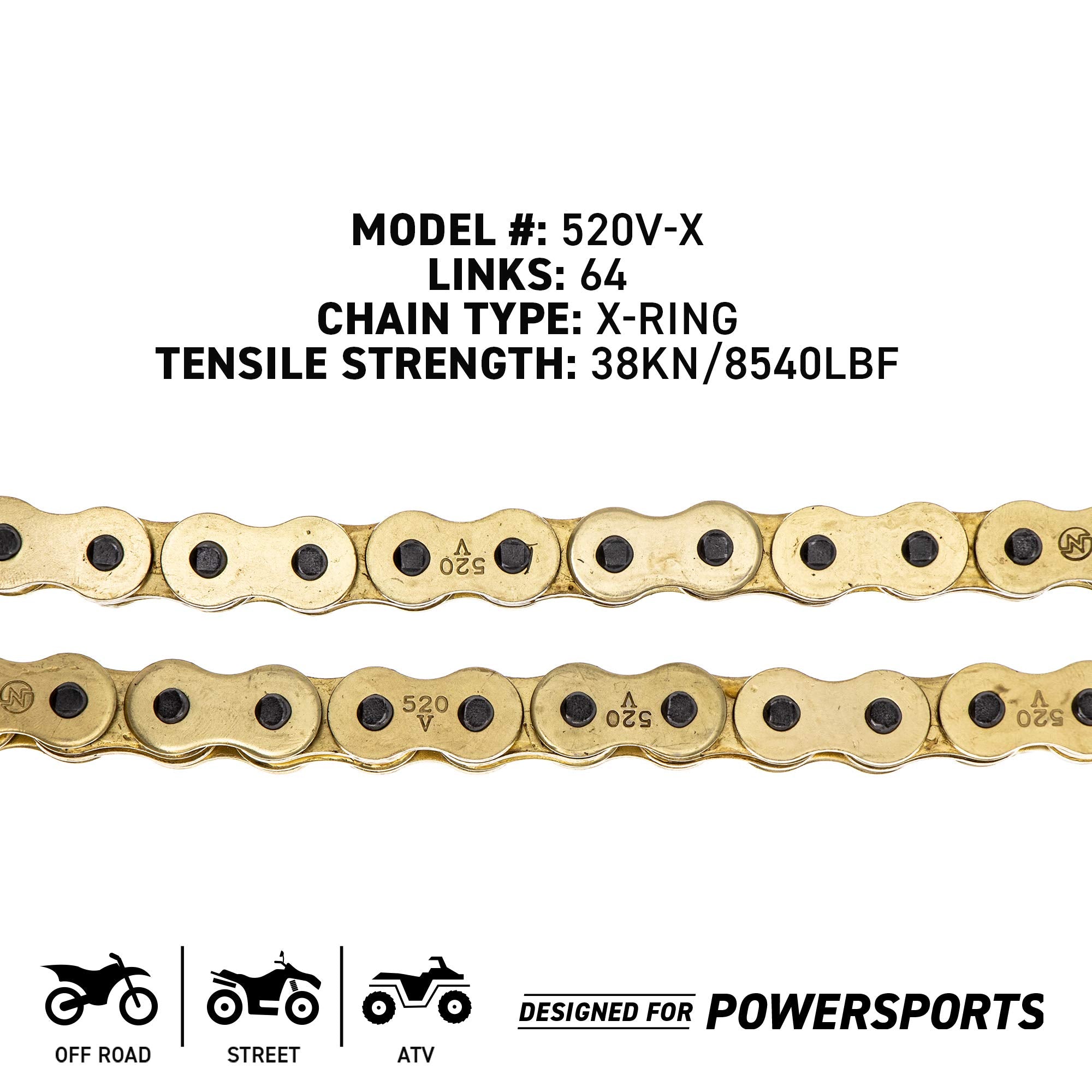 Niche Gold 520 X-Ring Chain 64 Links With Connecting Master Link