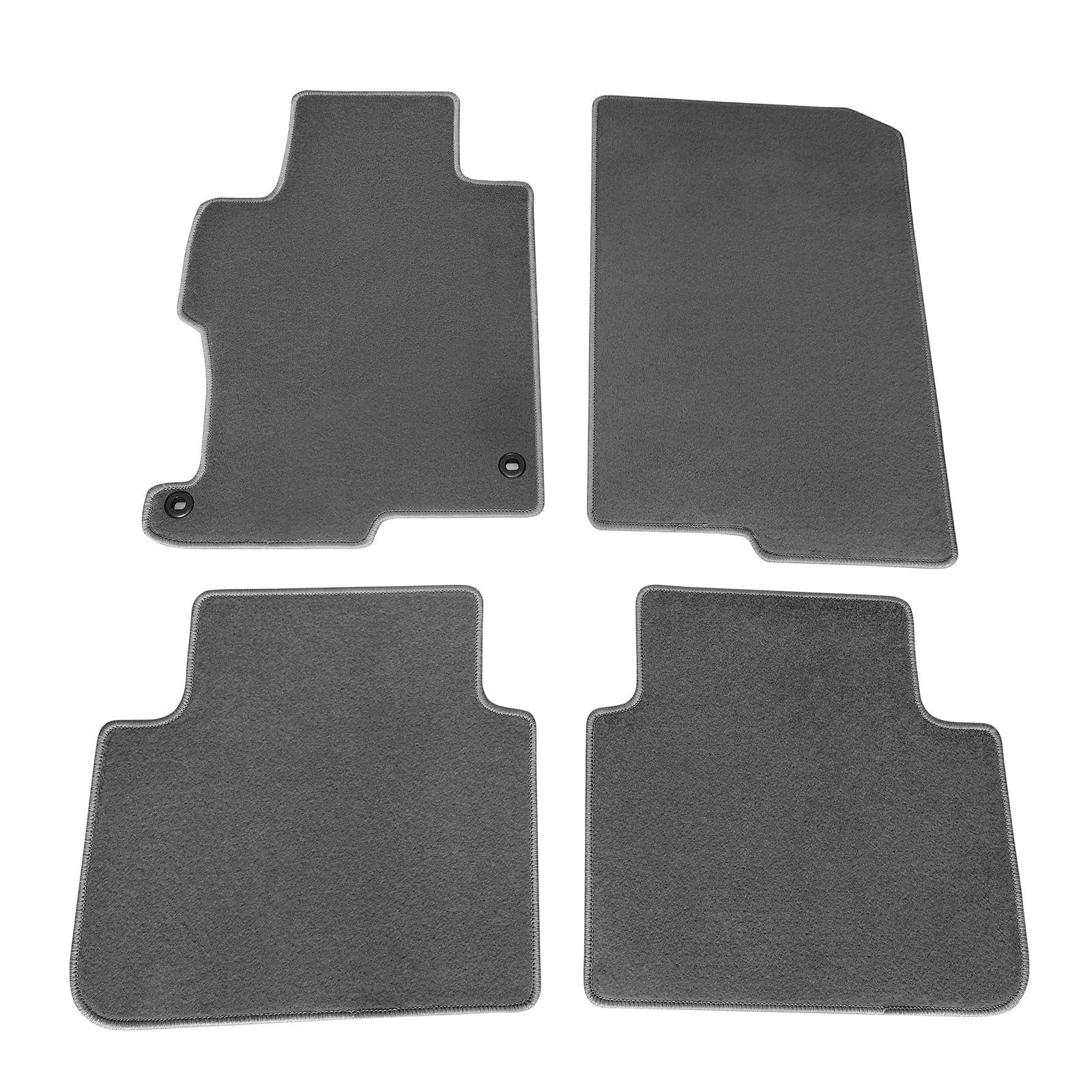 Ikon Motorsports, Floor Mat Compatible With 2013-2017 Honda Accord Sedan 4-Door, Factory Fitment Gray/Grey Nylon Front Rear Car