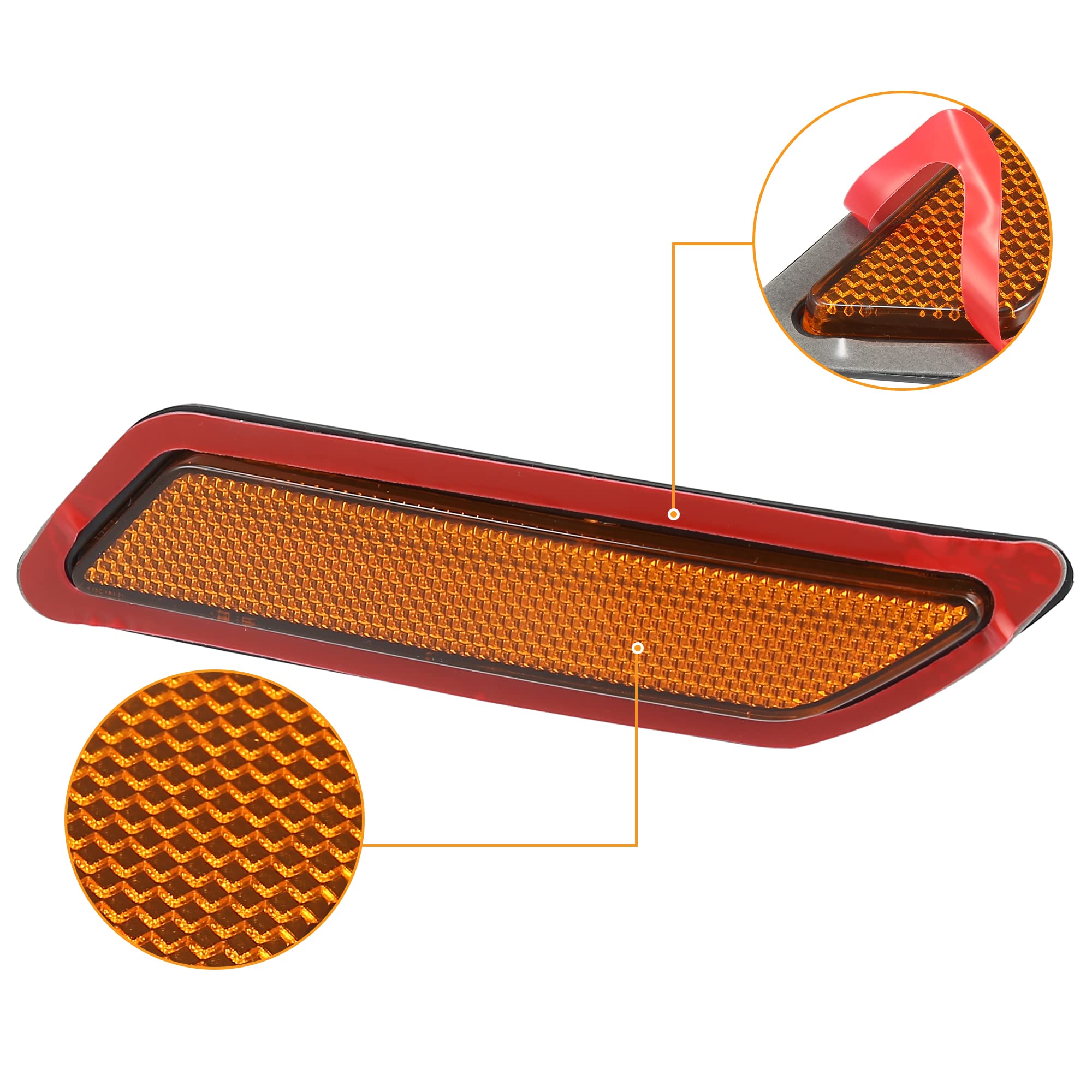 X Autohaux Pair Front Bumper Reflector Side Marker 63147274521 63147274522 For Bmw F30 F31 3-Series 2013-2015 Replace Amber Colo