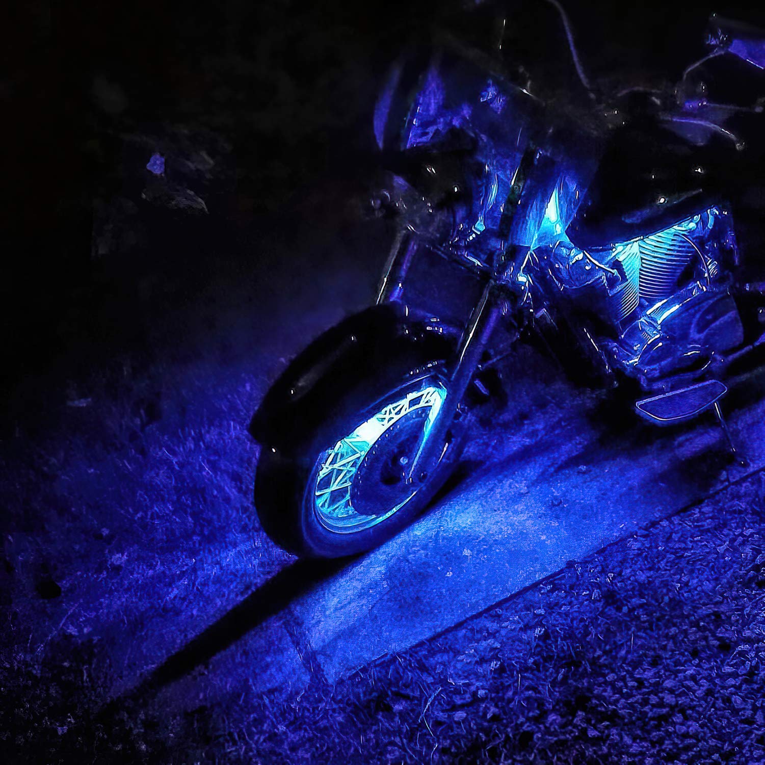 DITRIO 4pcs 2-Feet Extension Cords and 3pcs 2-Way Splitters for Underglow RGB LED Strip Light Kits on Motorcycles Trikes Golf Ca