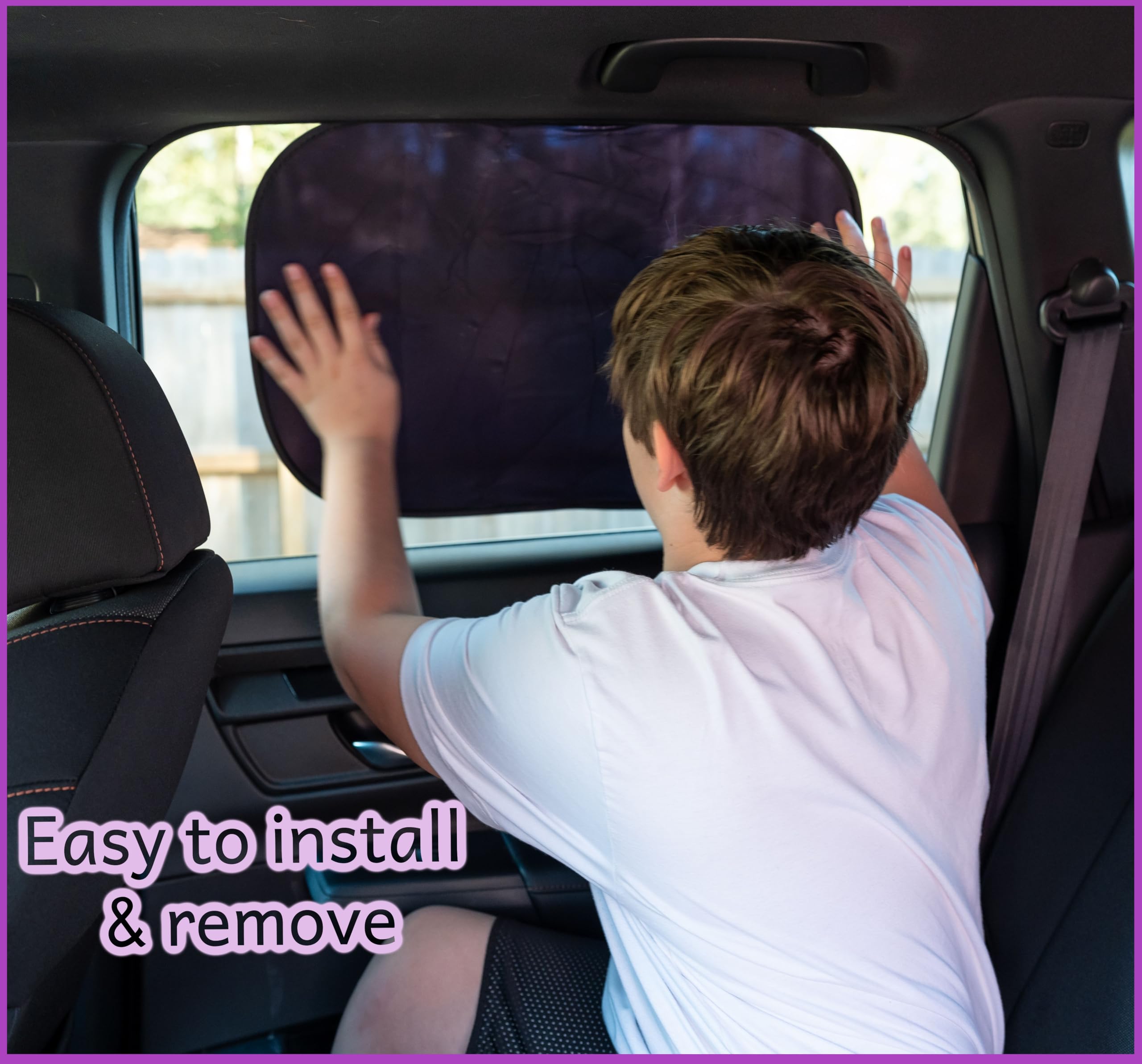 Kinder Fluff Car Window Shade (4Pack)-The Only Certified Cockpit & Car Window Sun Shade For Baby & Pilots Proven To Block 99.95%