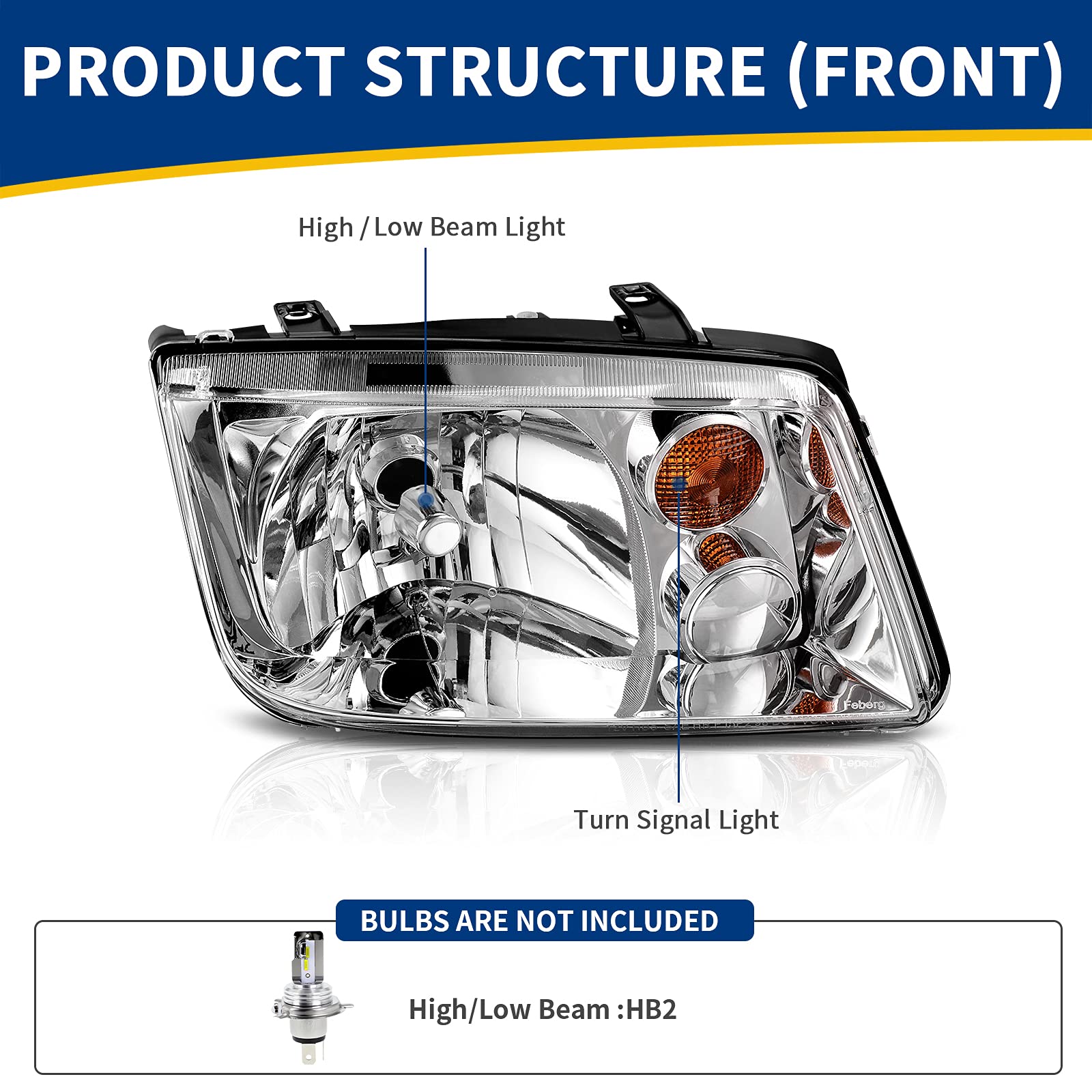 Autosaver88 Headlights Compatible With 1999 2000 2001 2002 2003 2004 2005 Jetta Mk4/Bora Models Only Headlamp Chrome Housing Clear Lens (Do Not Fit Models Made Before May 1999/Mk5 2005 Models)