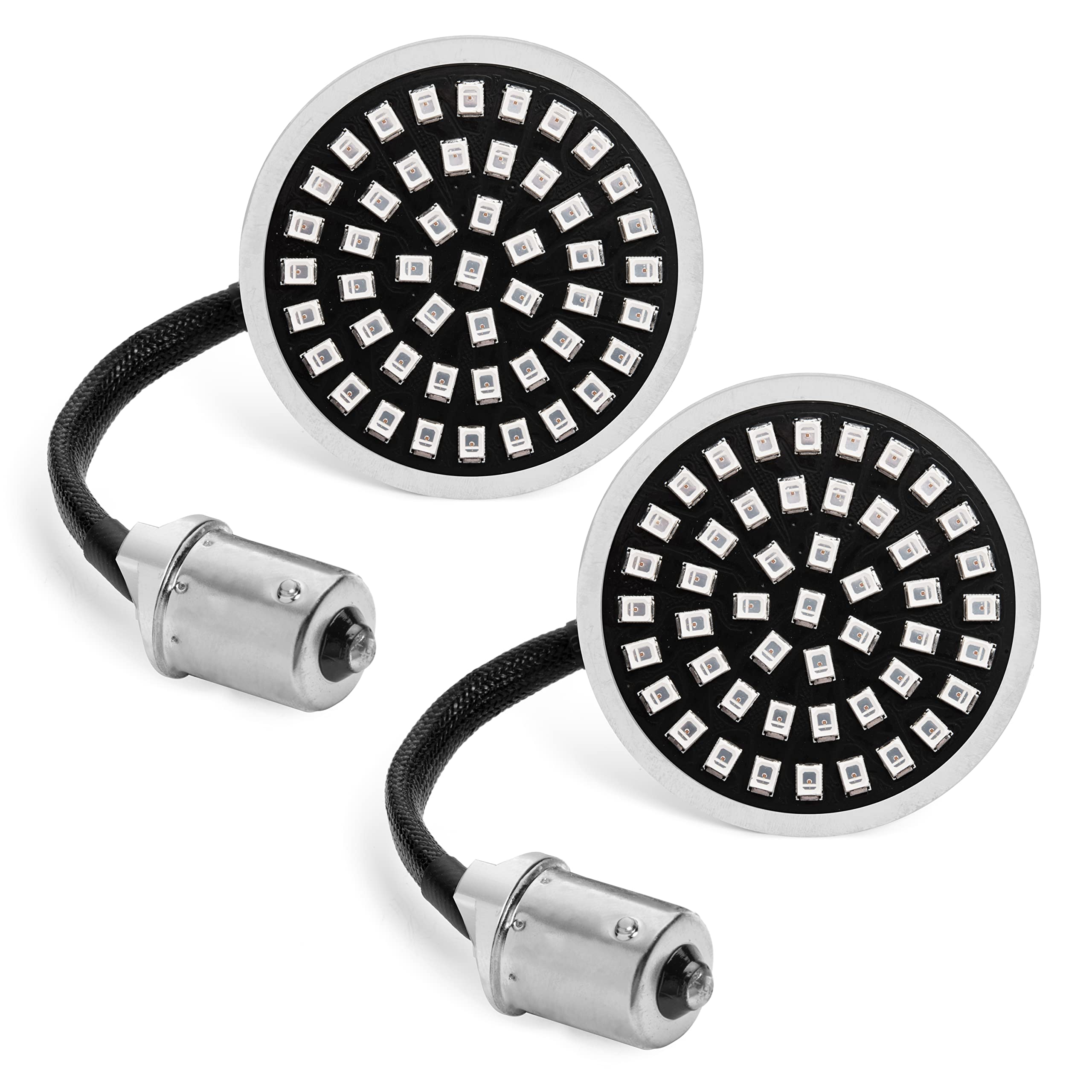 Rogue Rider Industries - Rear Motorcycle Led Turn Signals Only (1156) - Black Label Special Edition - Flashing Red Led Turn Sign
