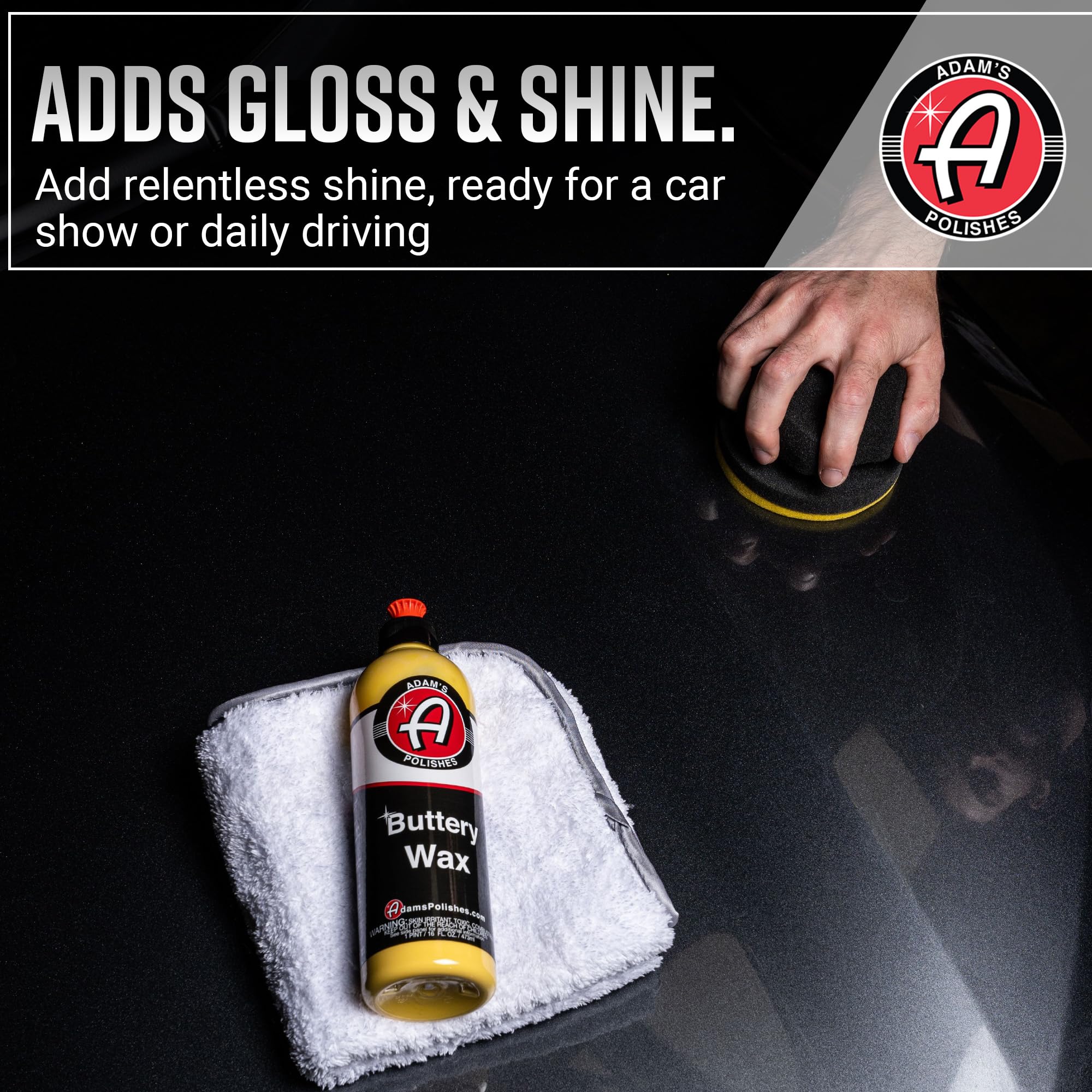 Adam'S Polishes Buttery Wax (16Oz) - Premium Infused Carnauba Liquid Wet Car Wax For Shine, Polish & Top Coat Paint Protection |