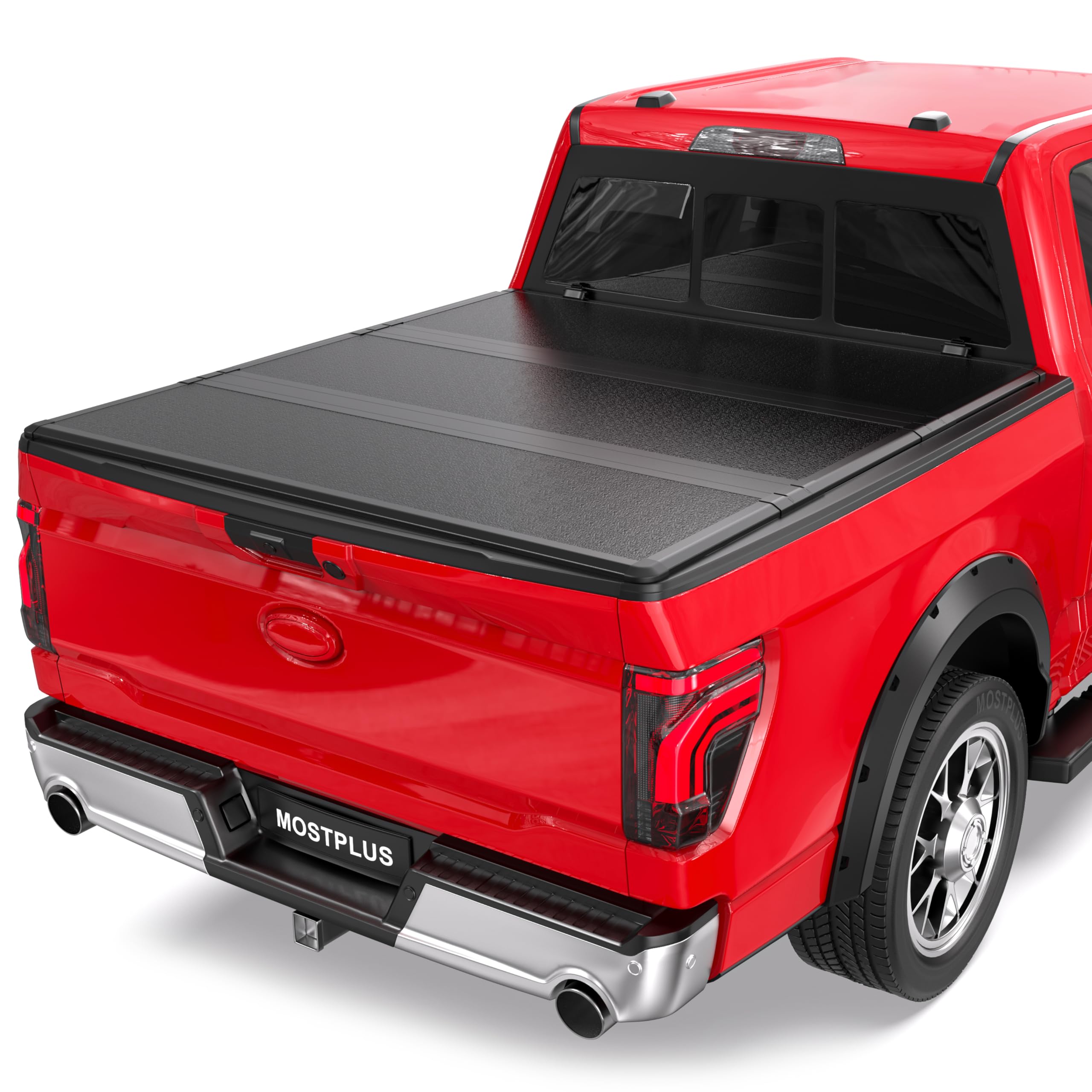 Mostplus Tri Fold Fiberglass Truck Bed Tonneau Cover Compatible With 2009-2014 Ford F150 F-150 (Excl. Raptor Series) Styleside 5