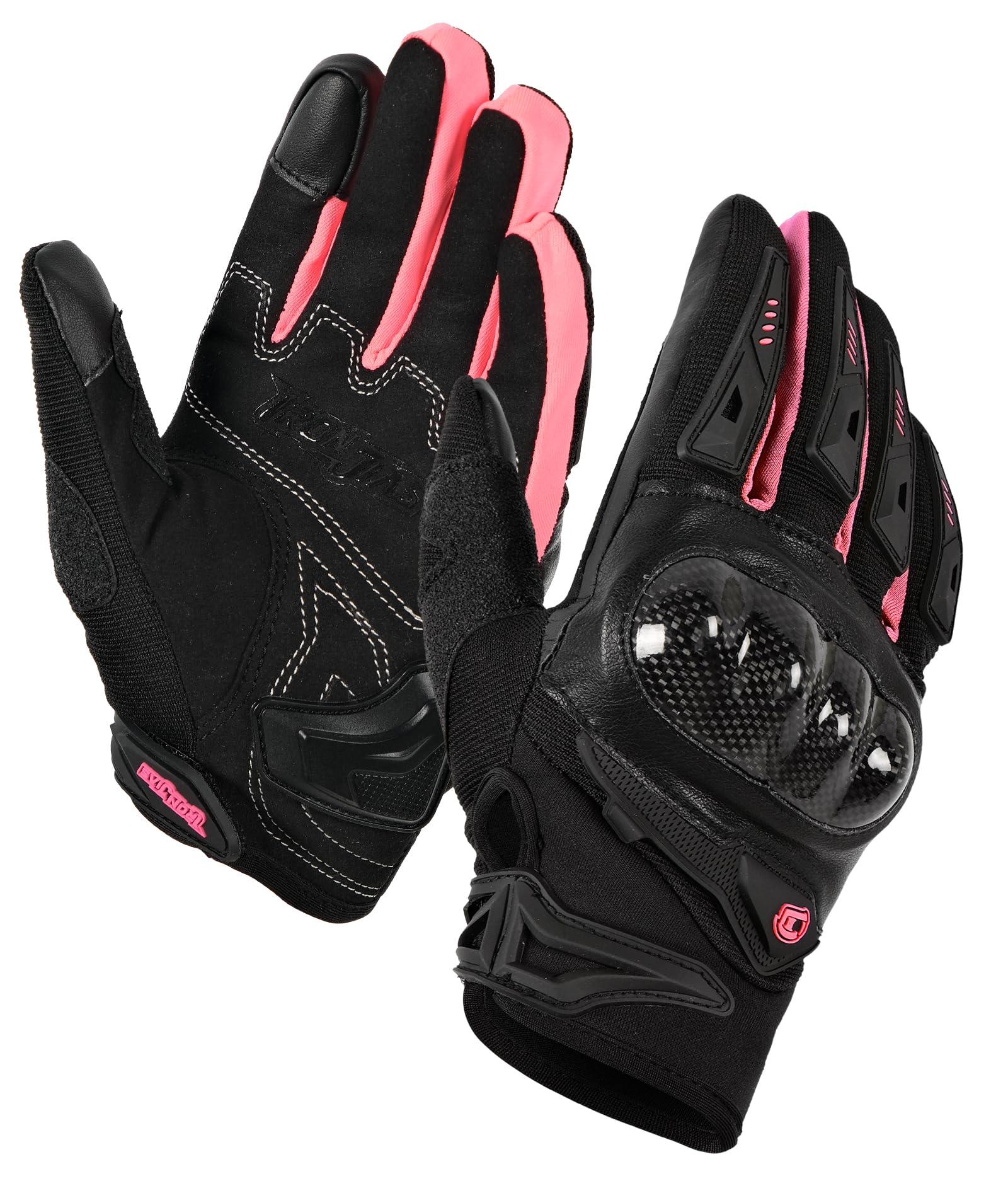 IRON JIA'S Motorcycle Gloves for Men and Women, Summer Touchscreen Riding Gloves with Carbon Fiber Protection for Road Racing, D
