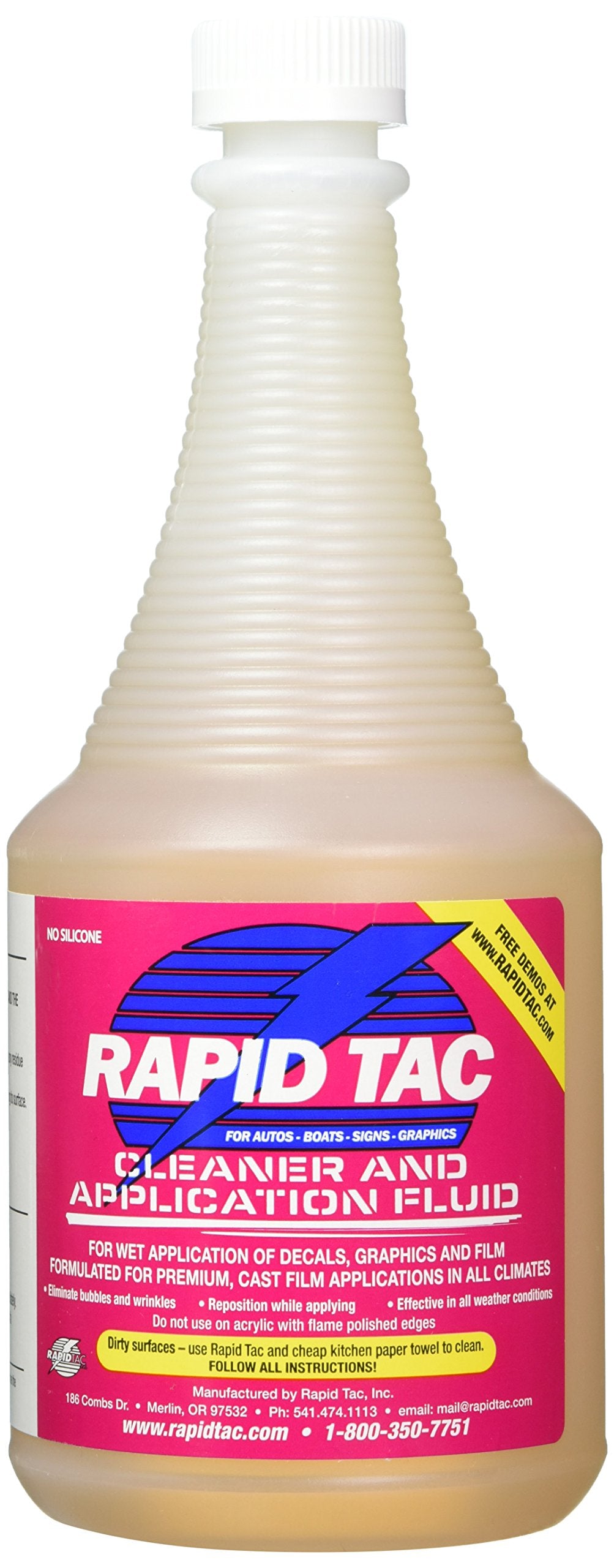 Rapid Tac Application Fluid For Vinyl Wraps Decals Stickers 32Oz Sprayer