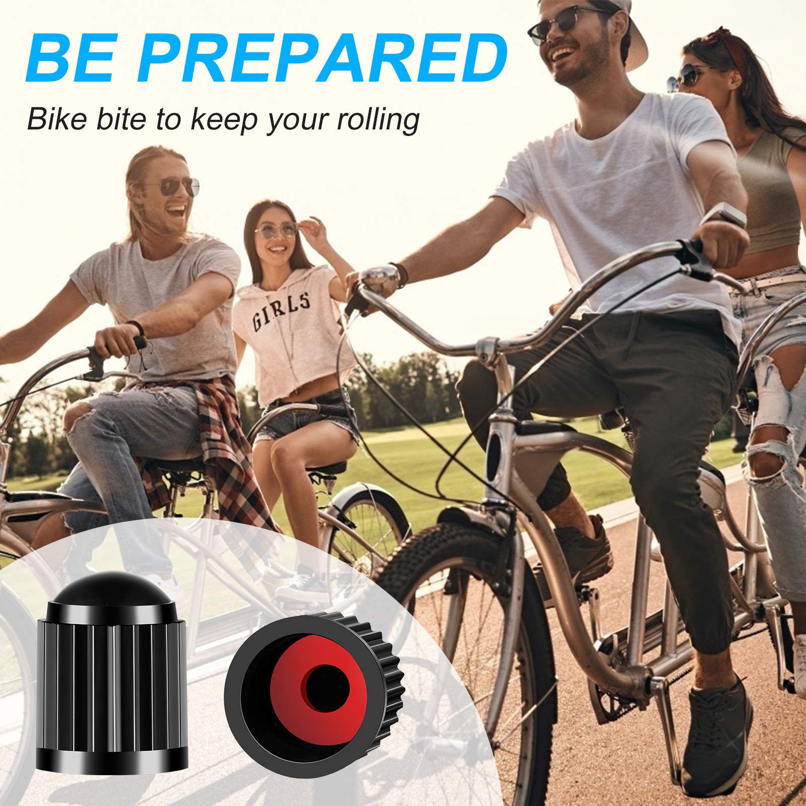 Hzjd Tire Valve Caps, Black, With O Rubber Ring, Universal Stem Covers For Suvs, Cars, Bike, Motorcycles, Trucks  Heavy-Duty, Ai