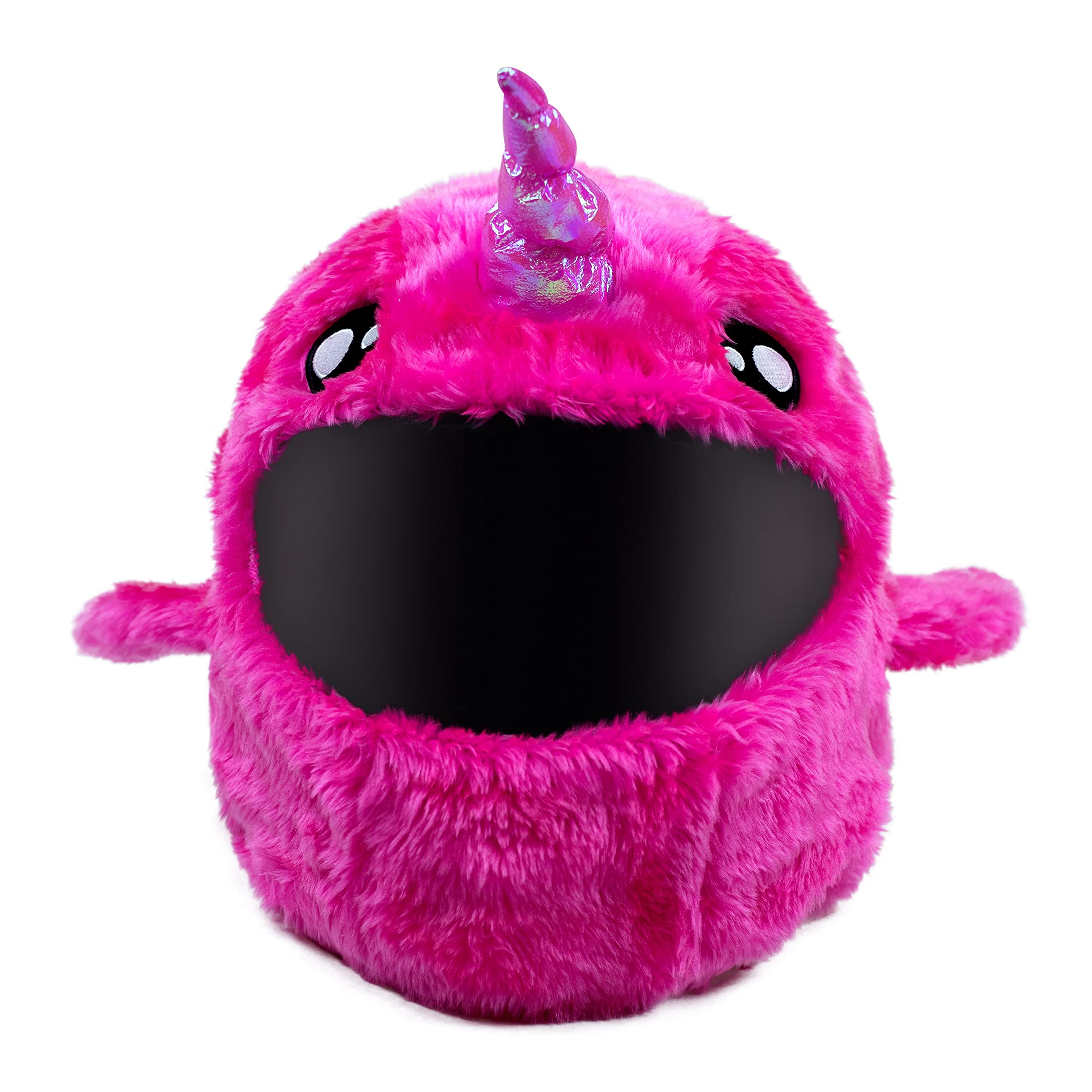 Moto Loot Helmet Cover - Fun Pink Narwhal Design, One Size, Durable ABS Material, Model 482 (Cover Only, Helmet Not Included)