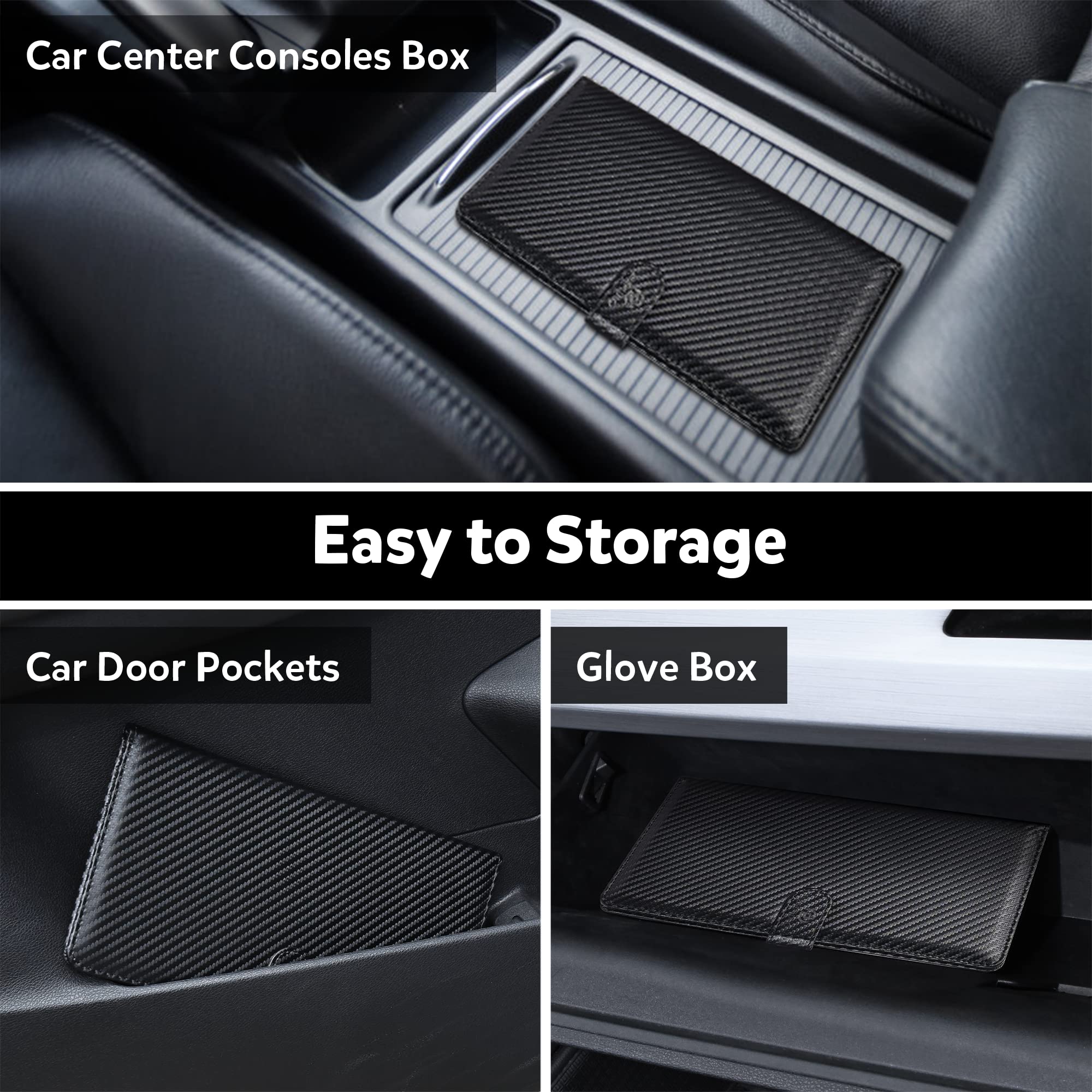 Vehicle-Glove-Box-Organizer,Car-Registration-And-Insurance-Holder With Magnetic Closure Pu Leather Car-Document-Holder For Cards Auto Car Document Wallet Case Essential Document Driver License Black
