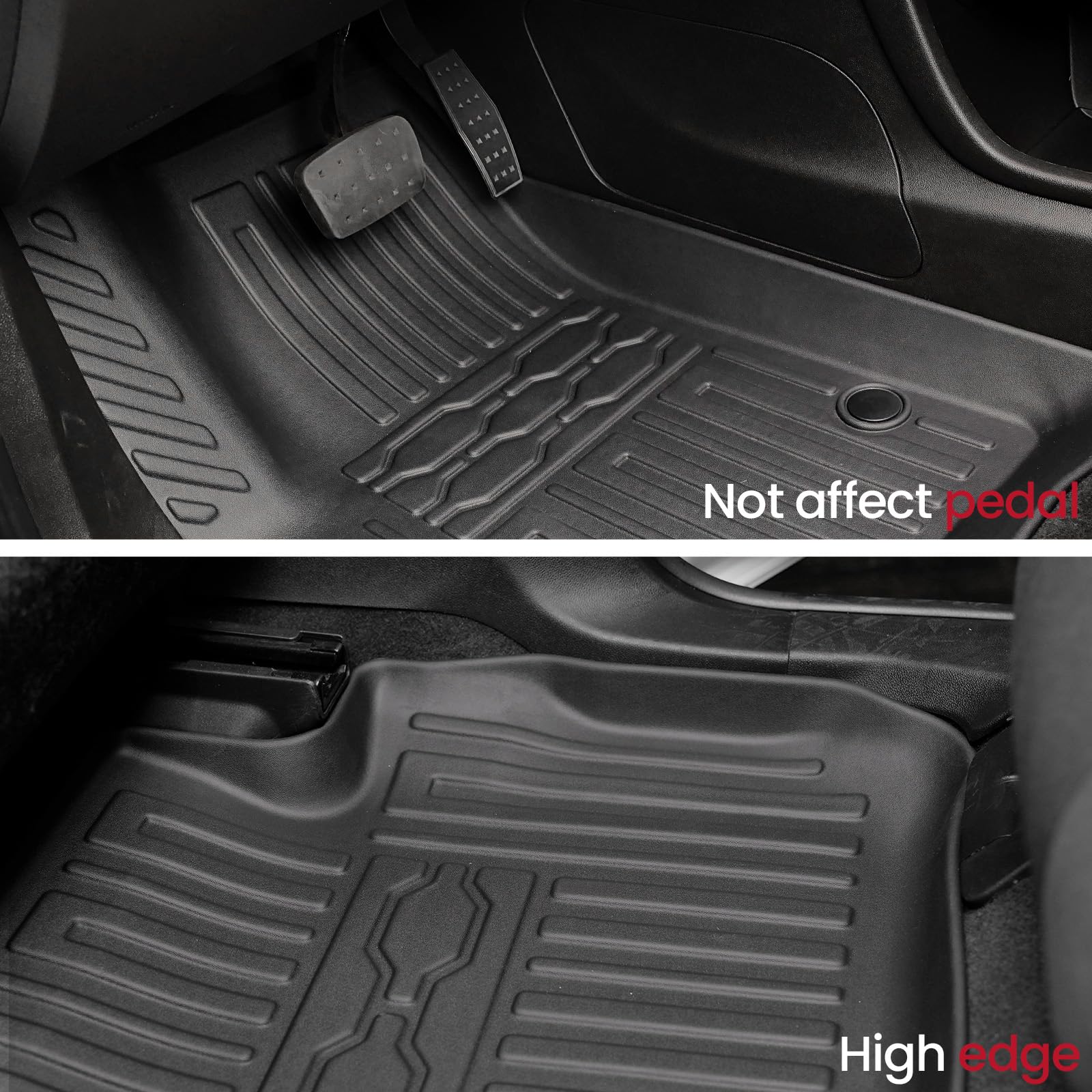 JOULARISE Cargo Mat Set for 2017-2023 GMC Acadia, All-Weather TPE, Black, 6 Seats, Model DZ24062714ZHZ