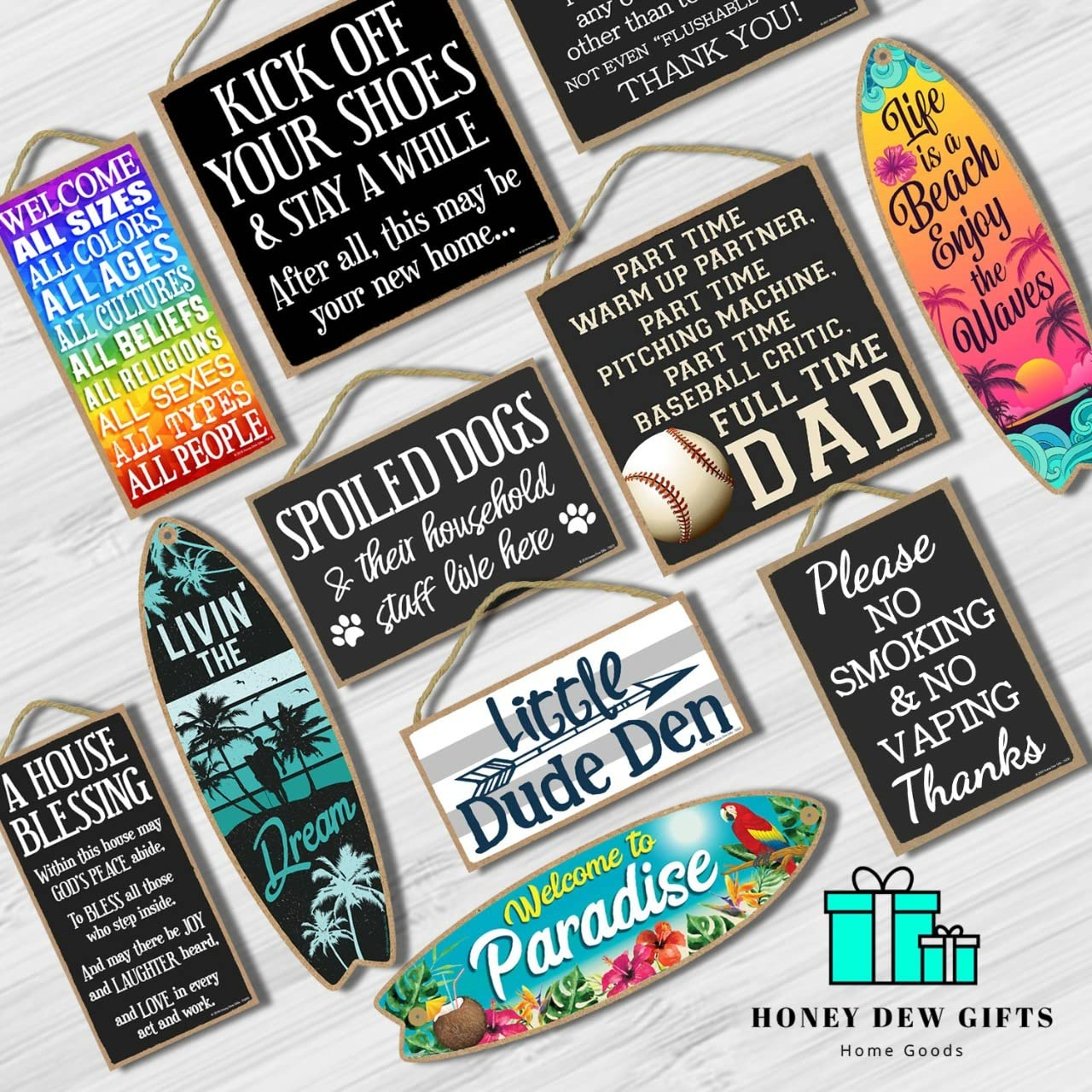 Honey Dew Gifts Home Sign, Life Will Always Throw Curves 10 Inch By 10 Inch Hanging Wall Baseball Decor, Decorative Wood Sign, B