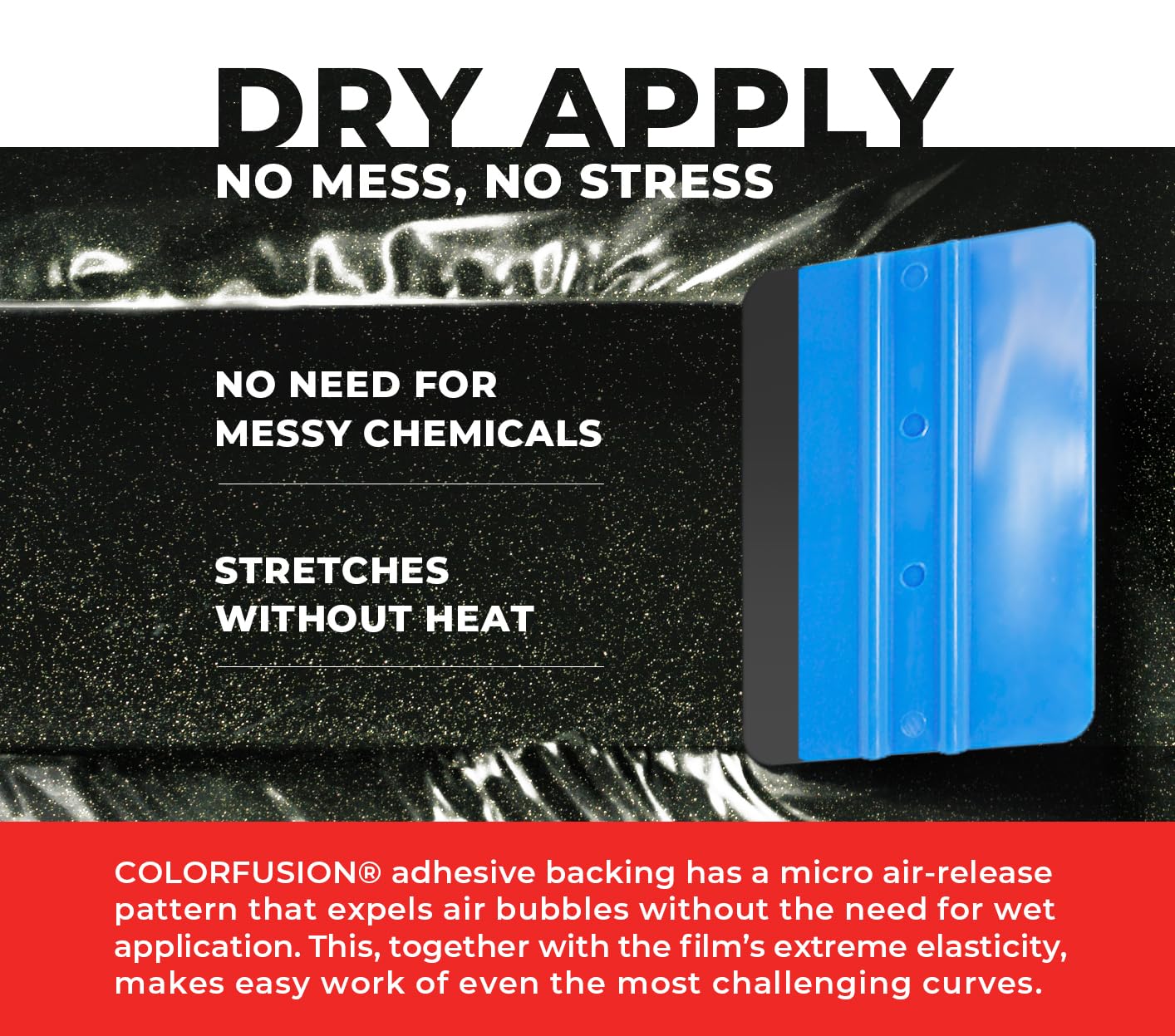 VViViD ColorFusion PPF Vinyl Car Wrap - Gloss Metallic Black, 20ft x 5ft Roll