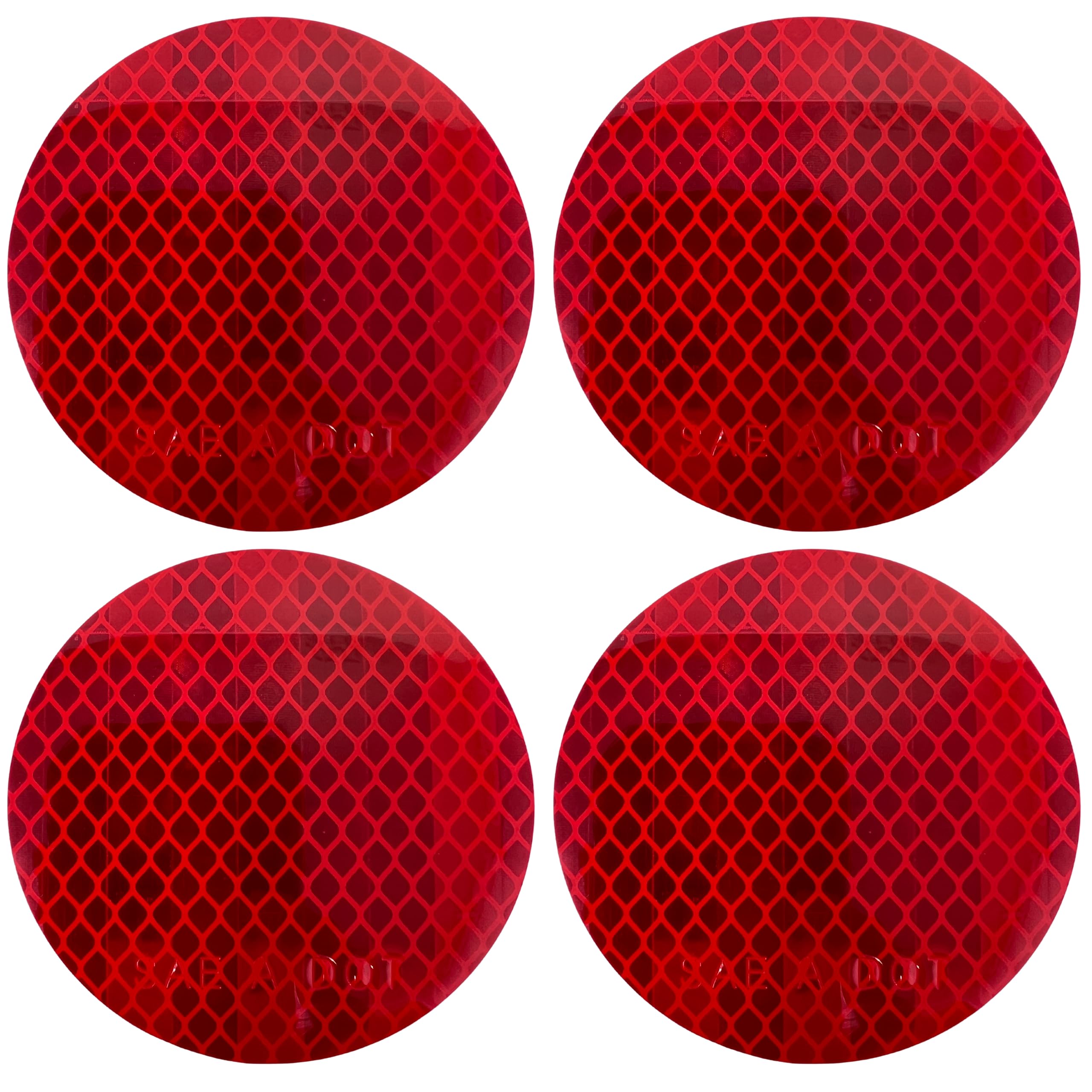 [ALL STAR TRUCK PARTS] 3'' Inch Round DOT-SAE Amber/Red High Visibility Reflective Strong Stick-On Prism Reflector Weatherproof 
