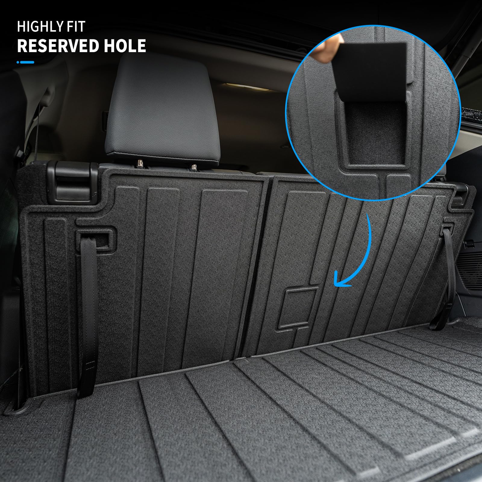 Bomely Floor Mats Compatible With 2020-2025 Toyota Highlander Cargo Liner Back Seat Cover Hybrid Fuel 2024 7 Seats Highlander Ac