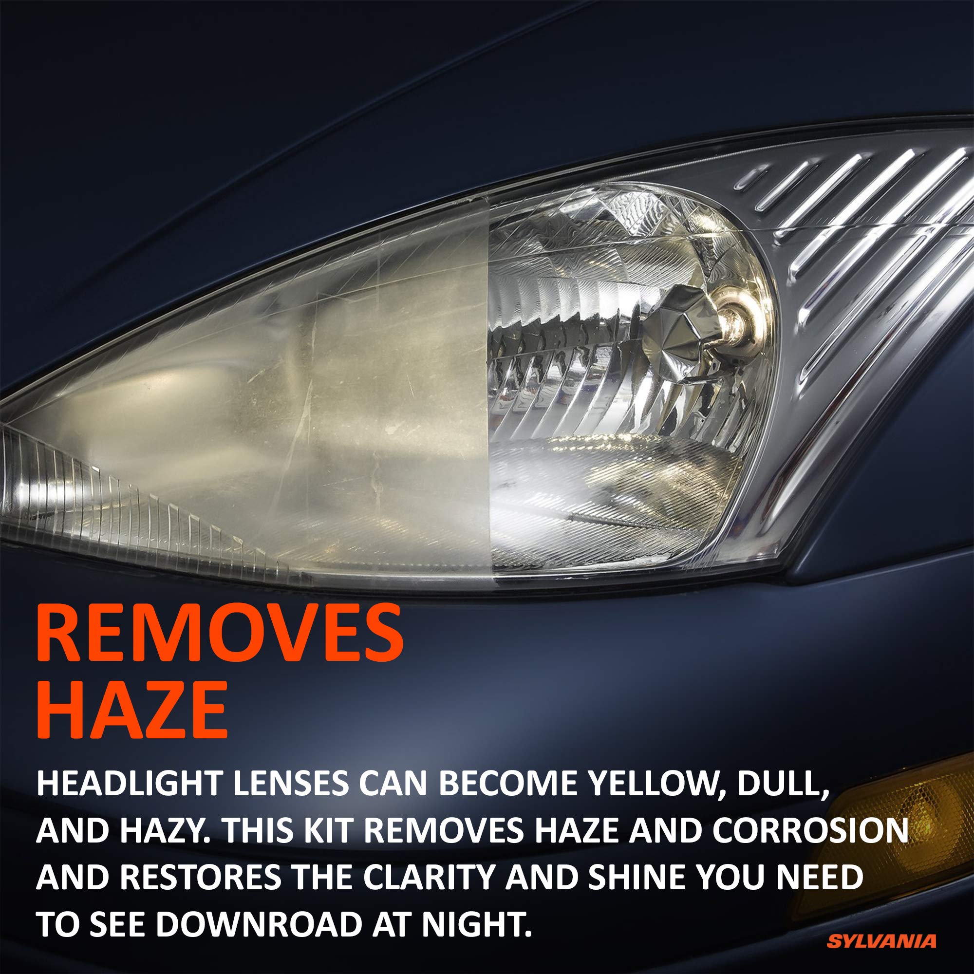 SYLVANIA Headlight Restoration Kit - Restore Sun Damaged Headlights, UV Block Clear Coat, Model HRK.BX