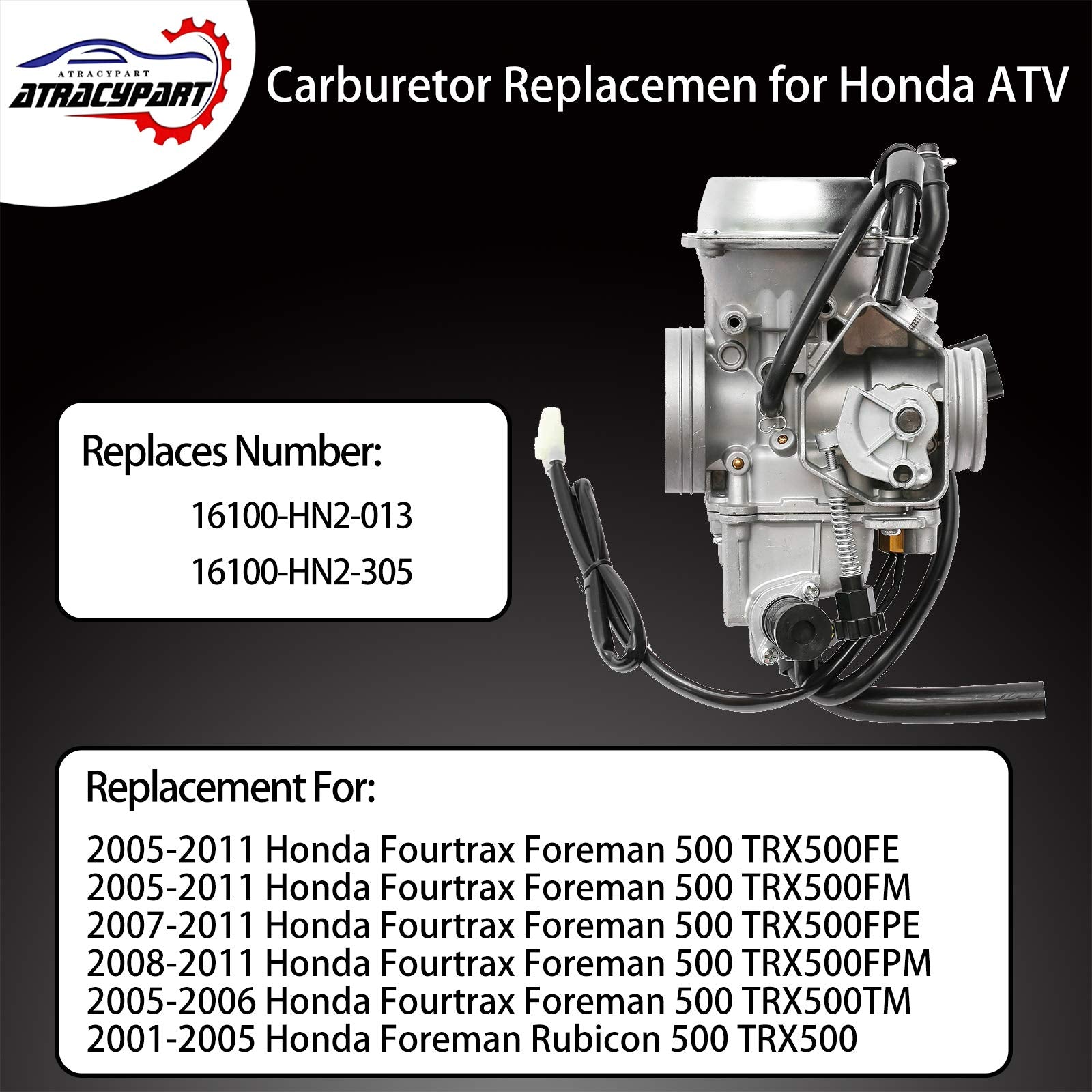 Carburetor for 2001-2005 Honda Foreman Rubicon 500 TRX500, 2005-2011 Honda Fourtrax Foreman 500 TRX500FE TRX500FM TRX500FPE TRX5