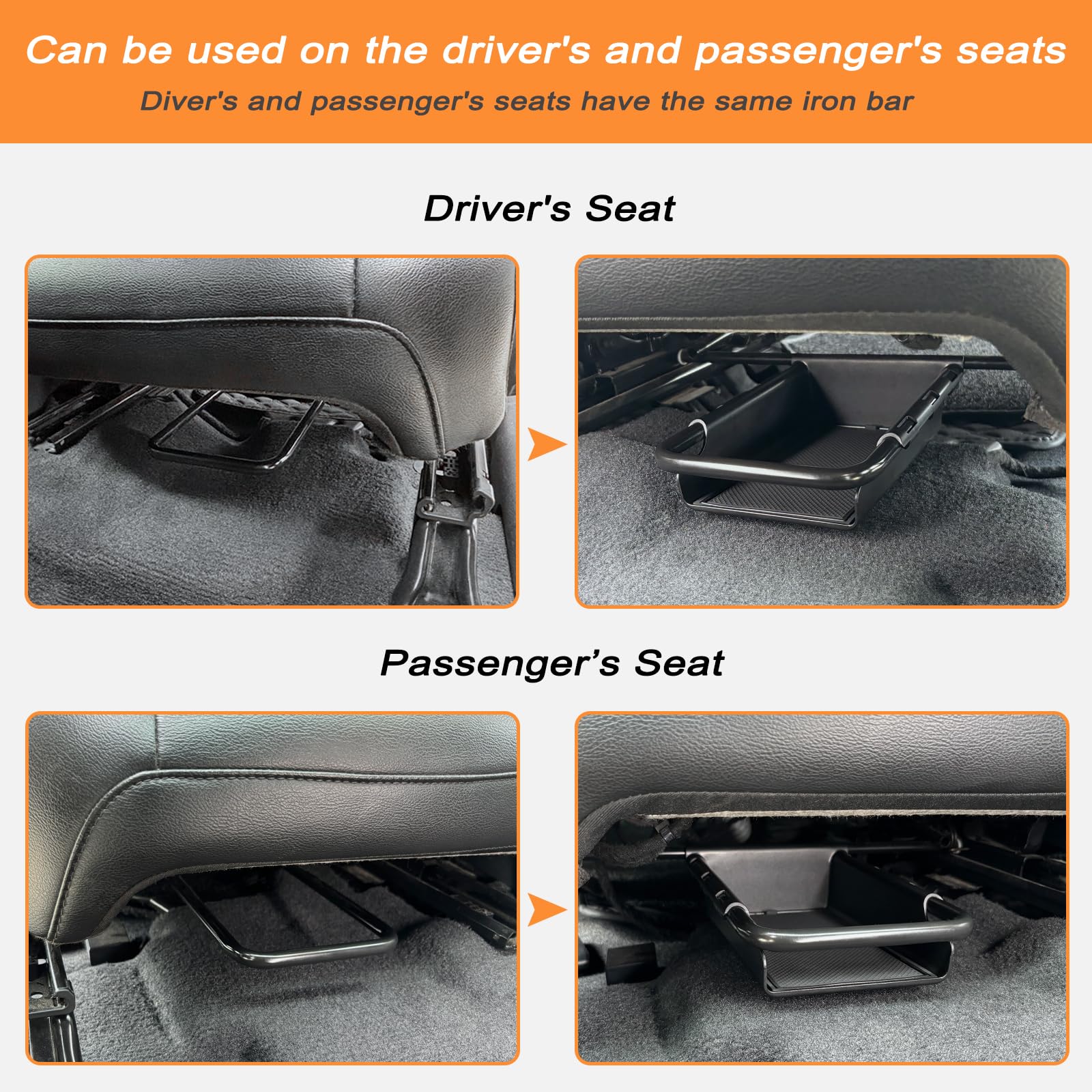 JKCOVER Under Seat Storage Organizer Tray for Jeep Wrangler JL/JLU & Gladiator JT, 2018-2025, 1PC - Patented Design