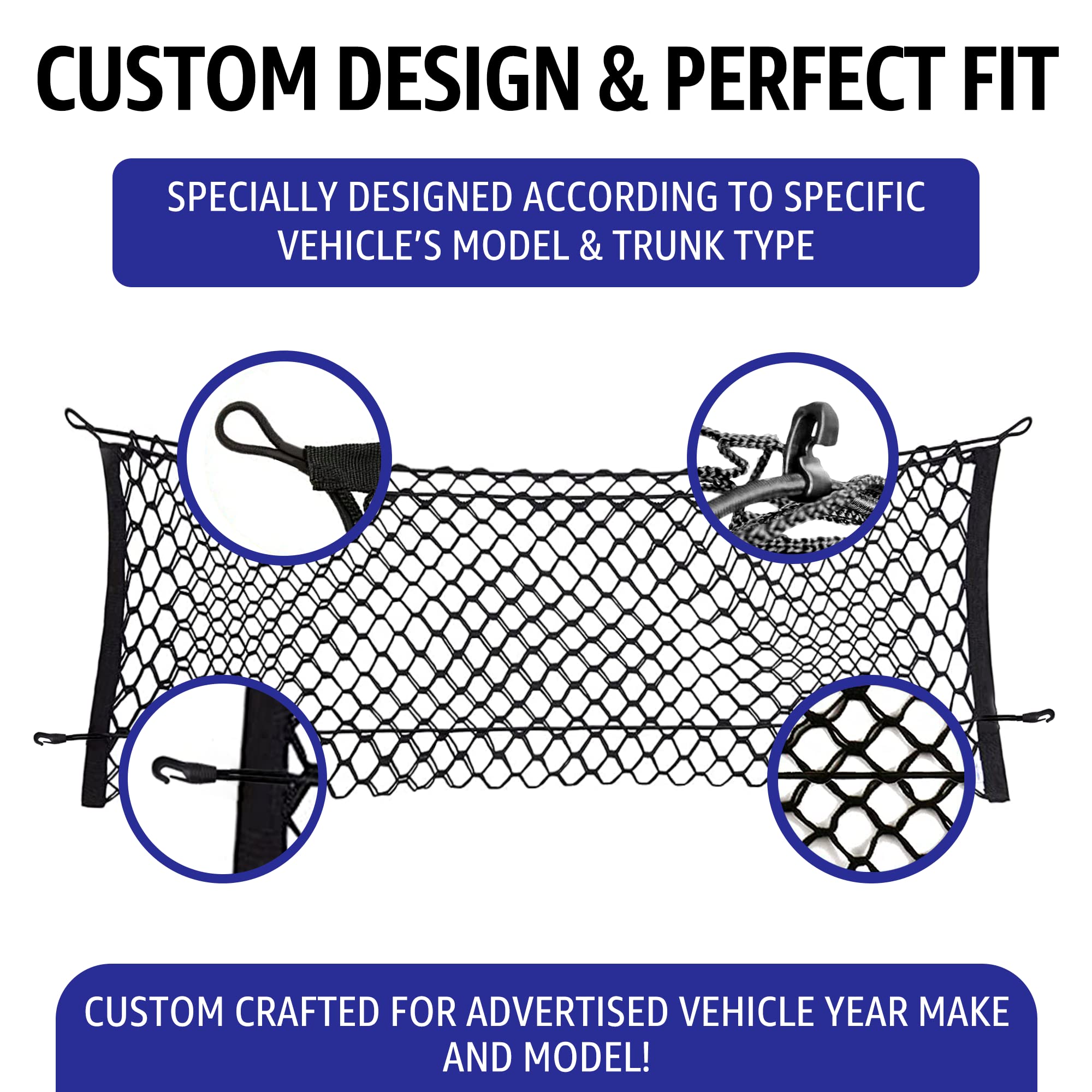 Envelope Style Automotive Elastic Trunk Mesh Cargo Net For Kia Telluride 2020-2023 - Premium Trunk Organizers And Storage - Luggage Net For Suv - Best Car Organizer For Kia Telluride