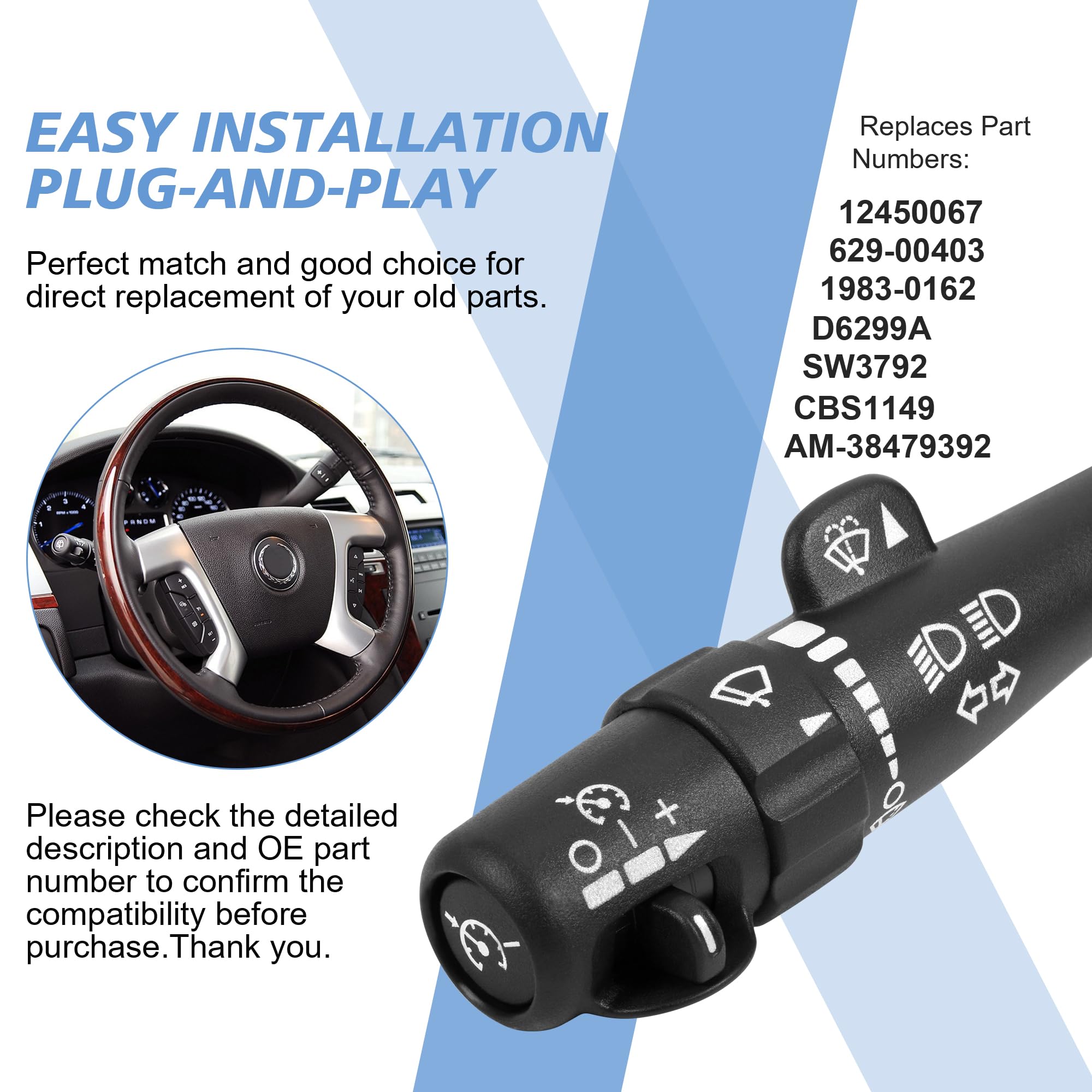 Basiker Turn Signal Switch Multi-Function Combination Wiper Switch Replacement For 03-06 Chevy Silverado Tahoe Gmc Sierra Yukon,
